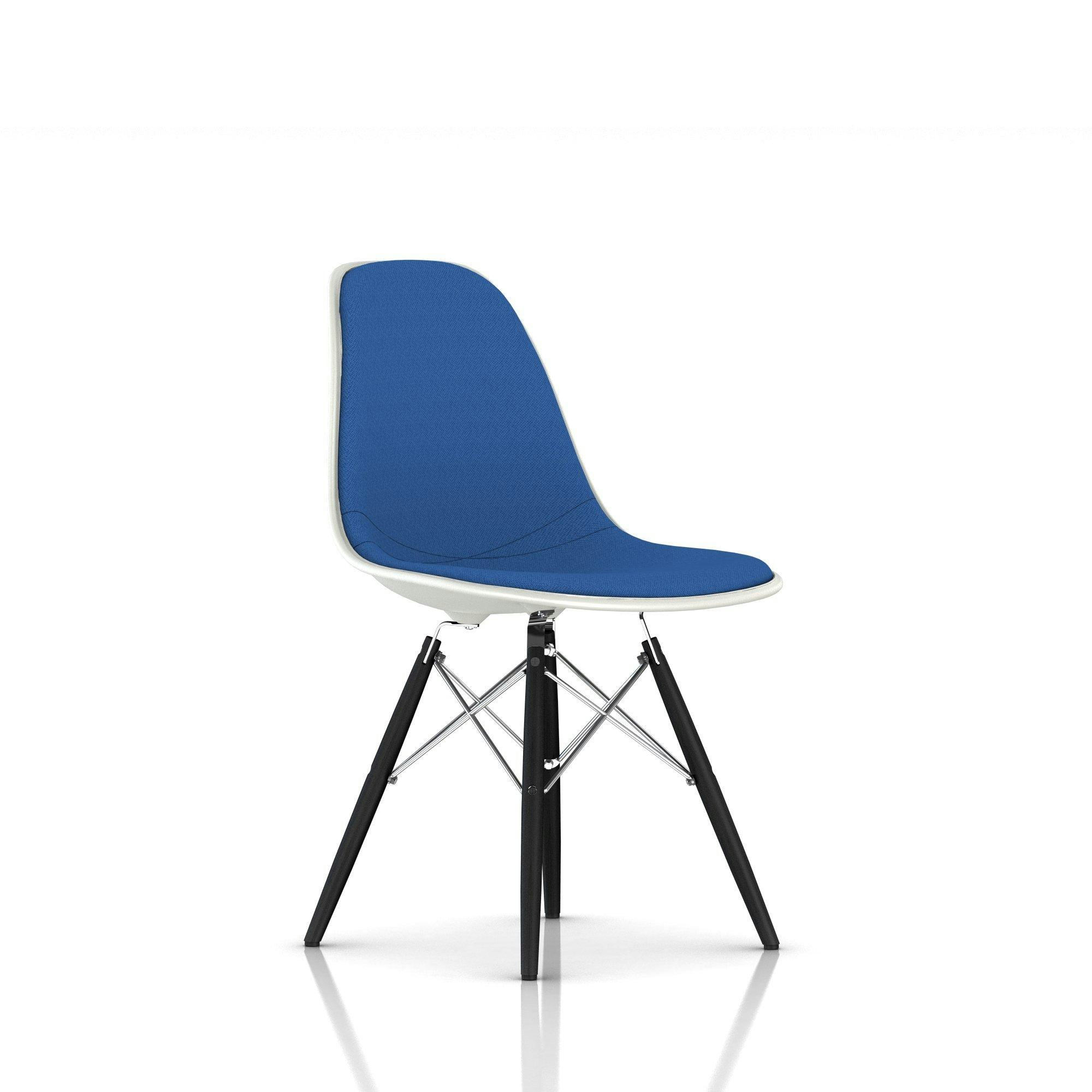 Eames Upholstered Molded Plastic Side Chair - Dowel Leg DSW.U