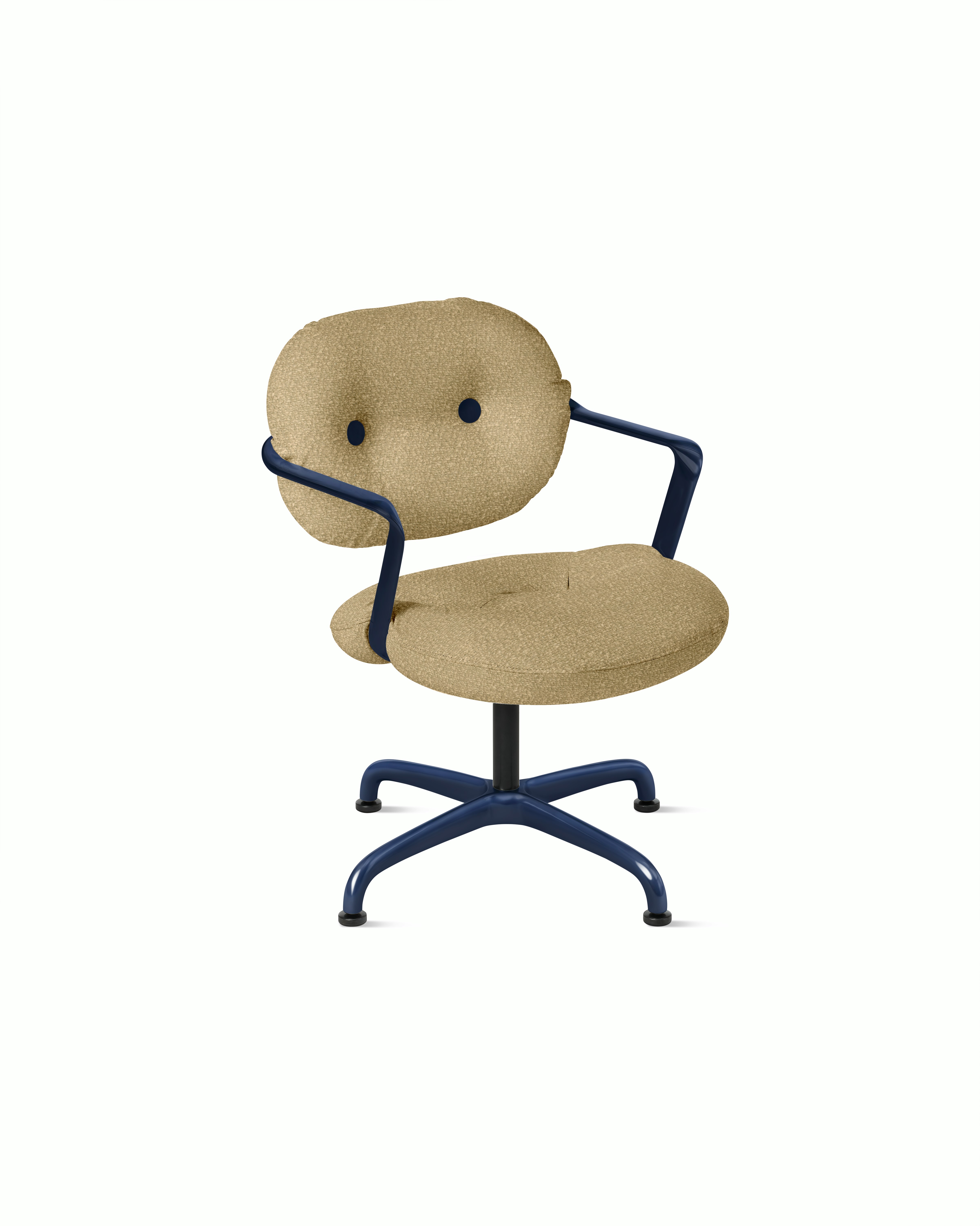 Morrison Hannah Occasional Chair - With Arms,  Knoll Boucle,  Flax,  Iris,  Glides FSC Certified