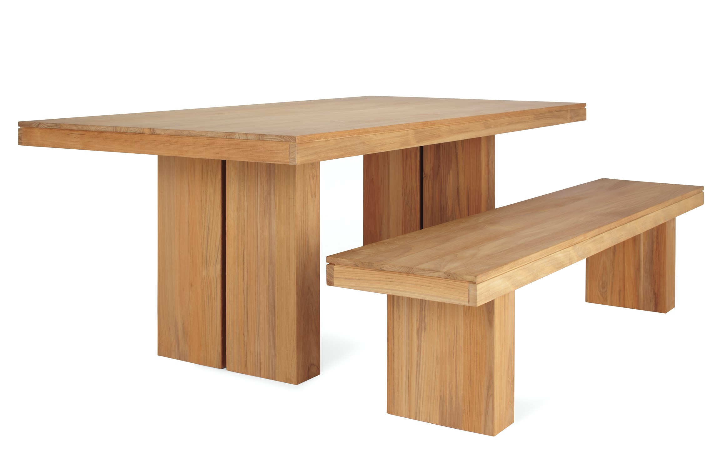 Classic Rectangle Teak Table Fixed Outdoor Dining Teak Warehouse