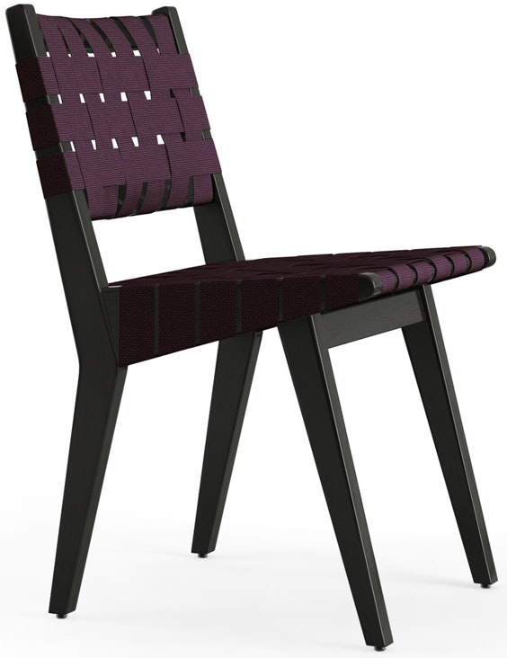 Risom Side Chair - Aubergine Cotton, Ebonized Maple
