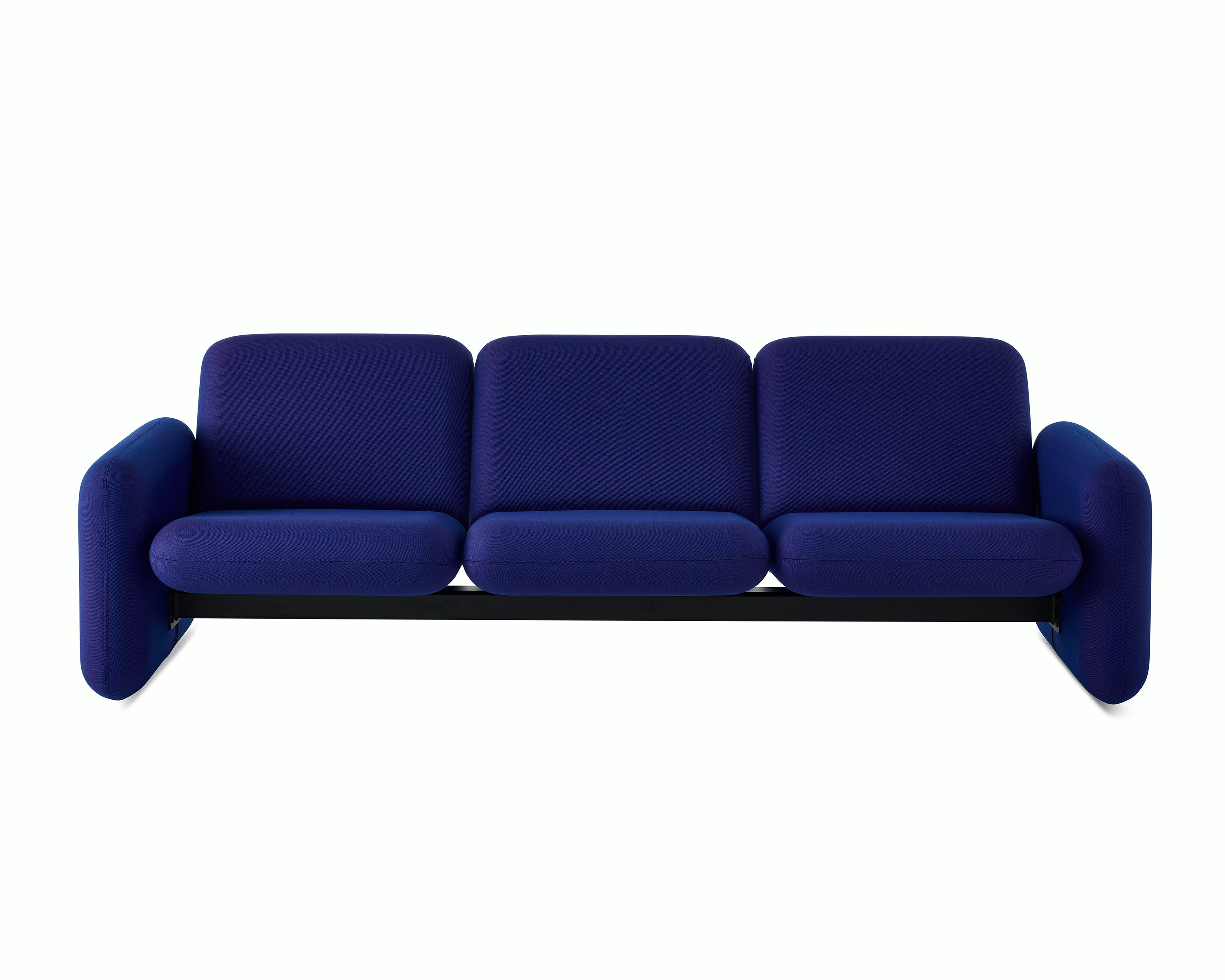 Front view of a Wilkes Modular Sofa Group 3 Seat Sofa in blue.