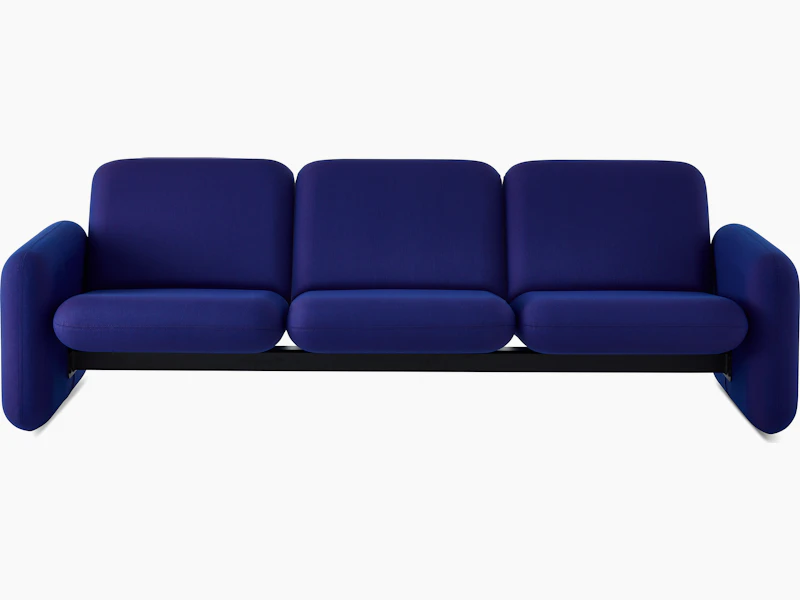 Front view of a Wilkes Modular Sofa Group 3 Seat Sofa in blue.