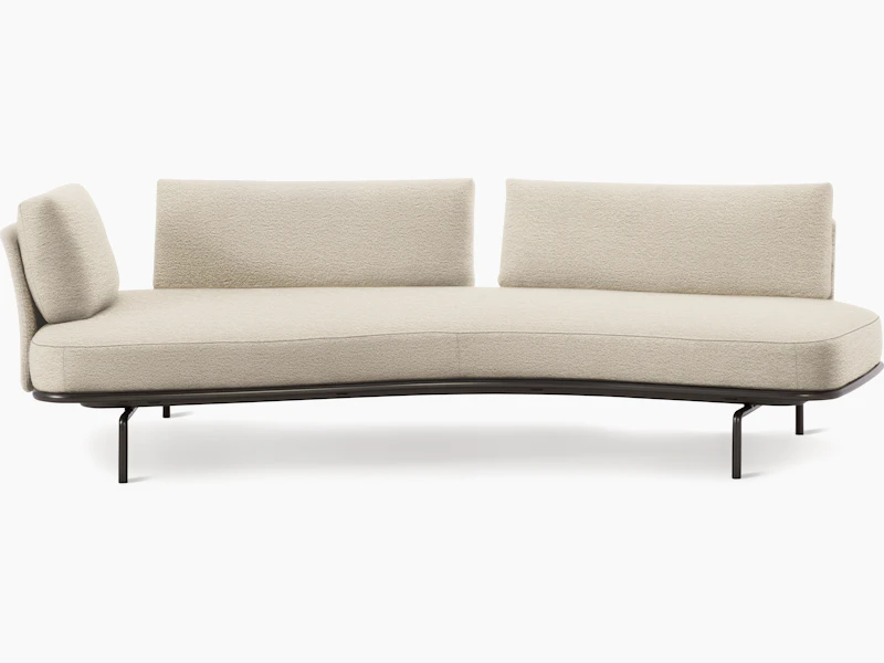 Panoramic Sofa - Right, Small / Double Large, Curly, Ivory, Charcoal