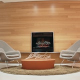 Saarinen Womb Chair and Maya Lin Stone residential installation