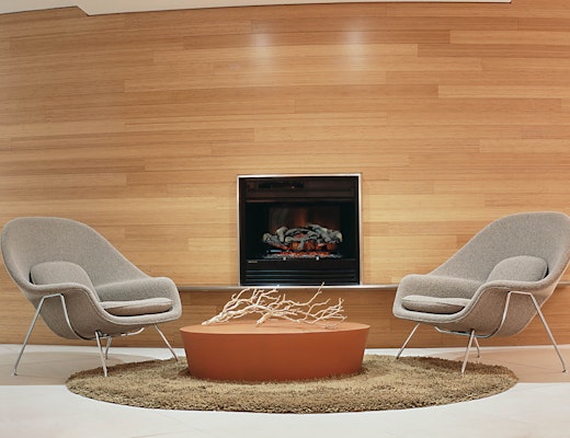 Saarinen Womb Chair and Maya Lin Stone residential installation