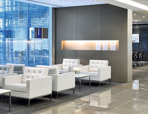 Florence Knoll Lounge Chair Florence Knoll Lounge Chair, Coffee Table in reception area