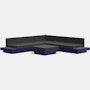 Platform One Corner Sectional with Ottoman - Navy Blue; Cast Charcoal