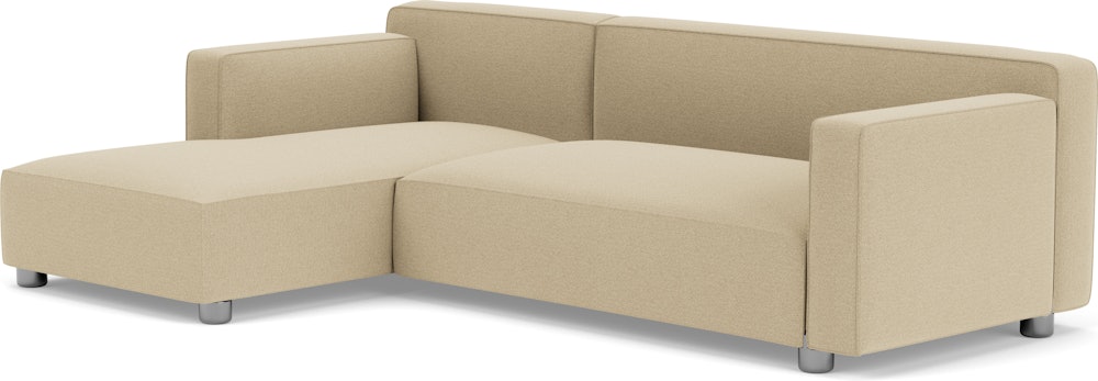 Barber Osgerby Asymetric Sectional - Right, Classic Boucle, Neutral, Chrome