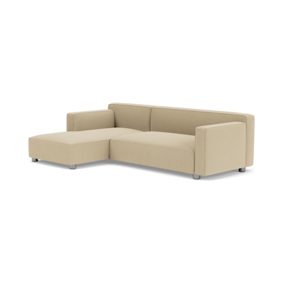 Barber Osgerby Asymetric Sectional - Right, Classic Boucle, Neutral, Chrome Barber Osgerby Asymetric Sectional - Right, Classic Boucle, Neutral, Chrome