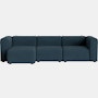 Mags Narrow Chaise Sectional - Left, Pecora, Blue