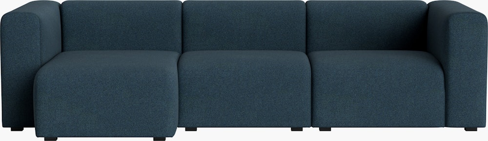 Mags Narrow Chaise Sectional - Left, Pecora, Blue
