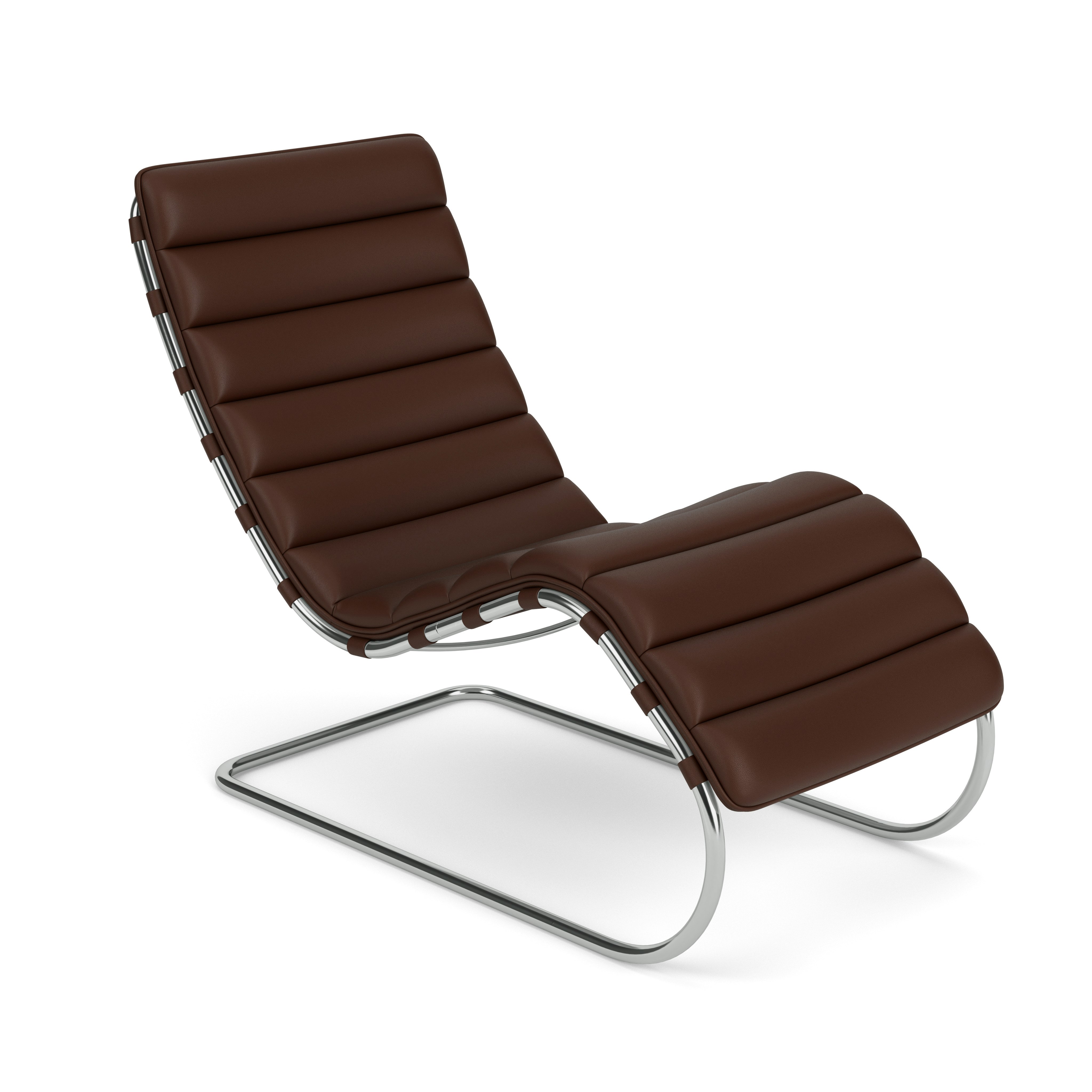 MR Chaise - Volo Leather, Chocolate, Polished Chrome
