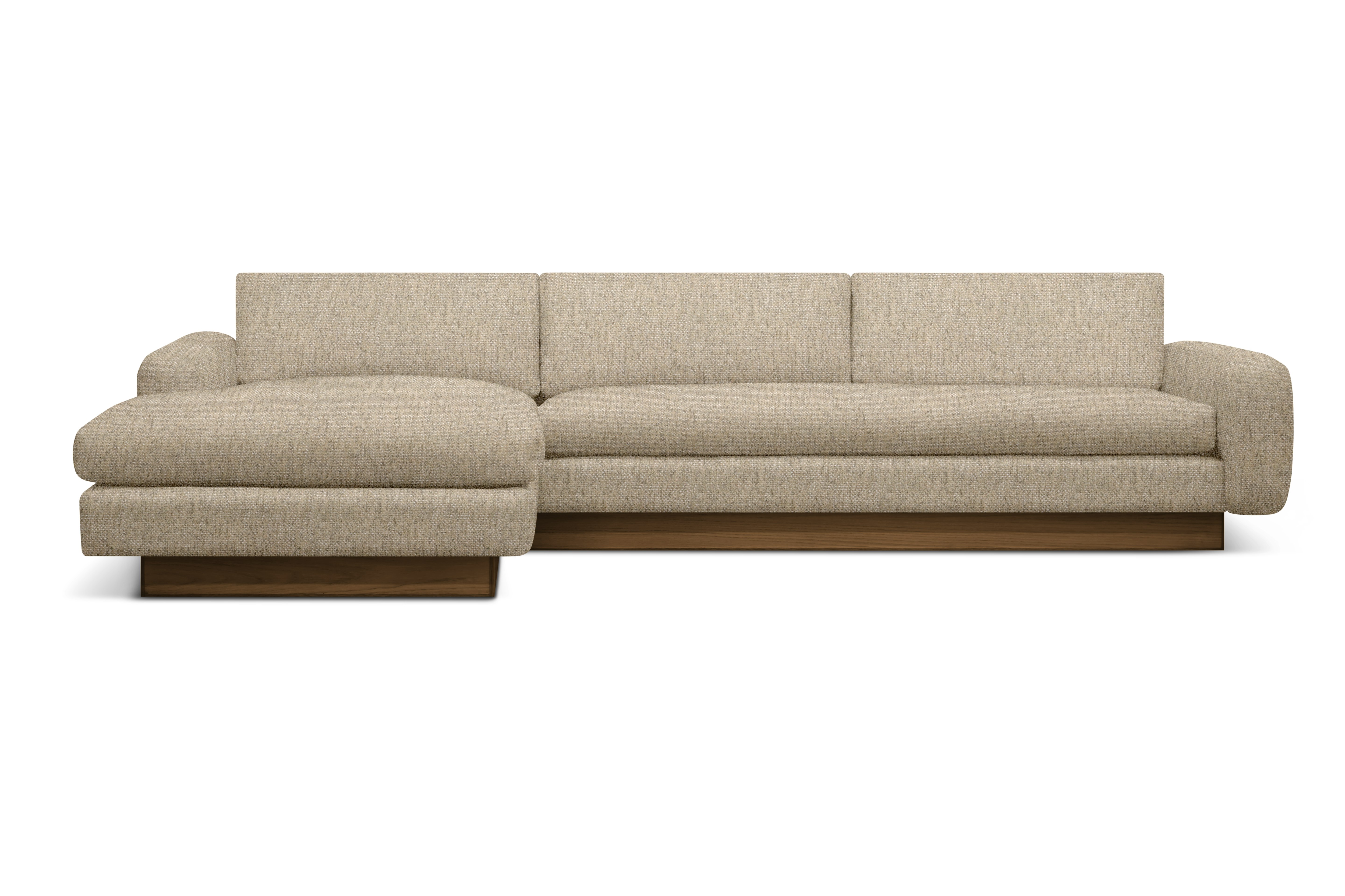 Mesa Sectional with Chaise - Left,  Novato,  Dune,  Walnut