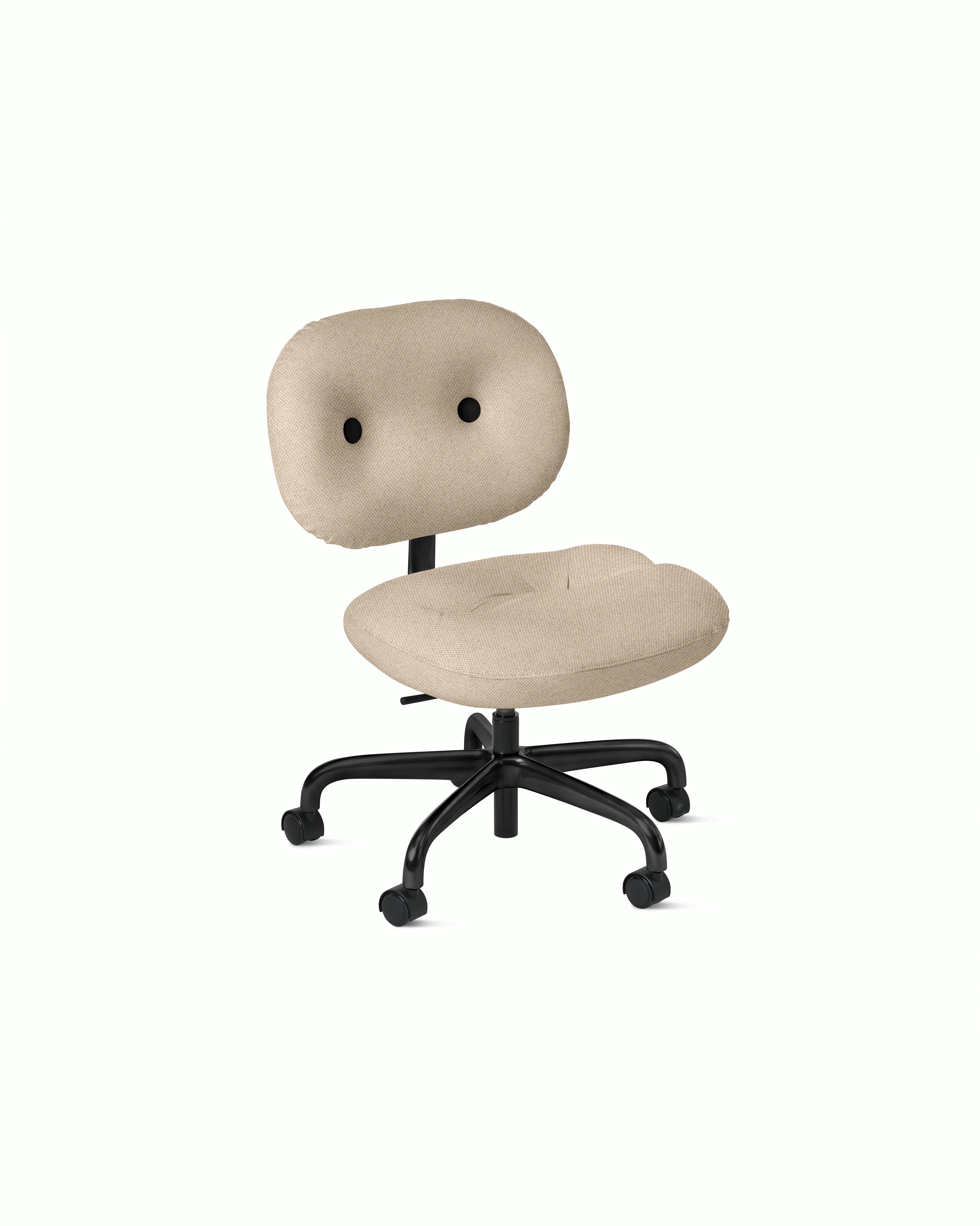 Morrison Hannah Task Chair - Without Arms,  Hourglass,  Sandbar,  Black,  Soft Caster FSC Certified