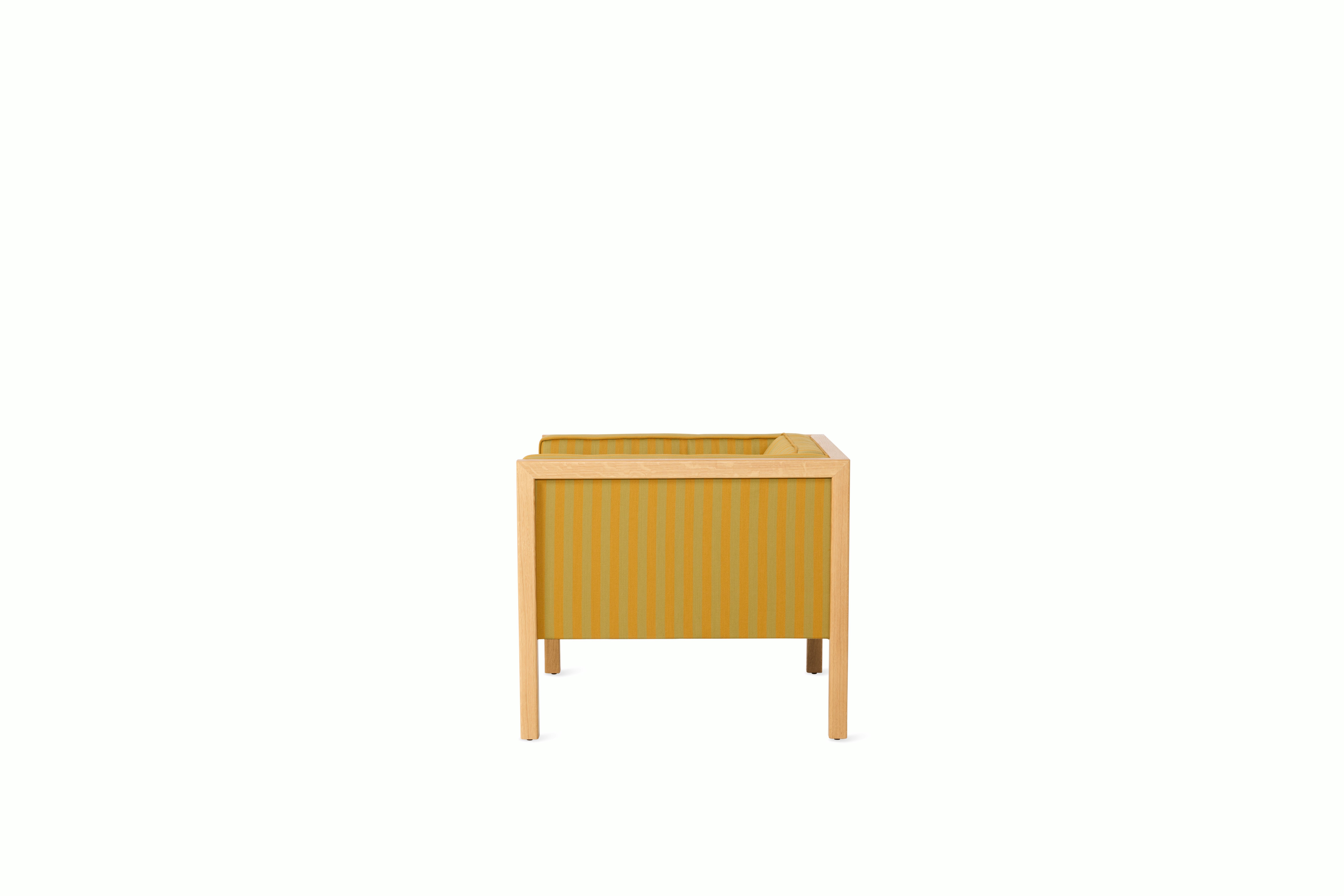 Cube Armchair - Toostripe,  Ochre Dark / Sienna,  Oak