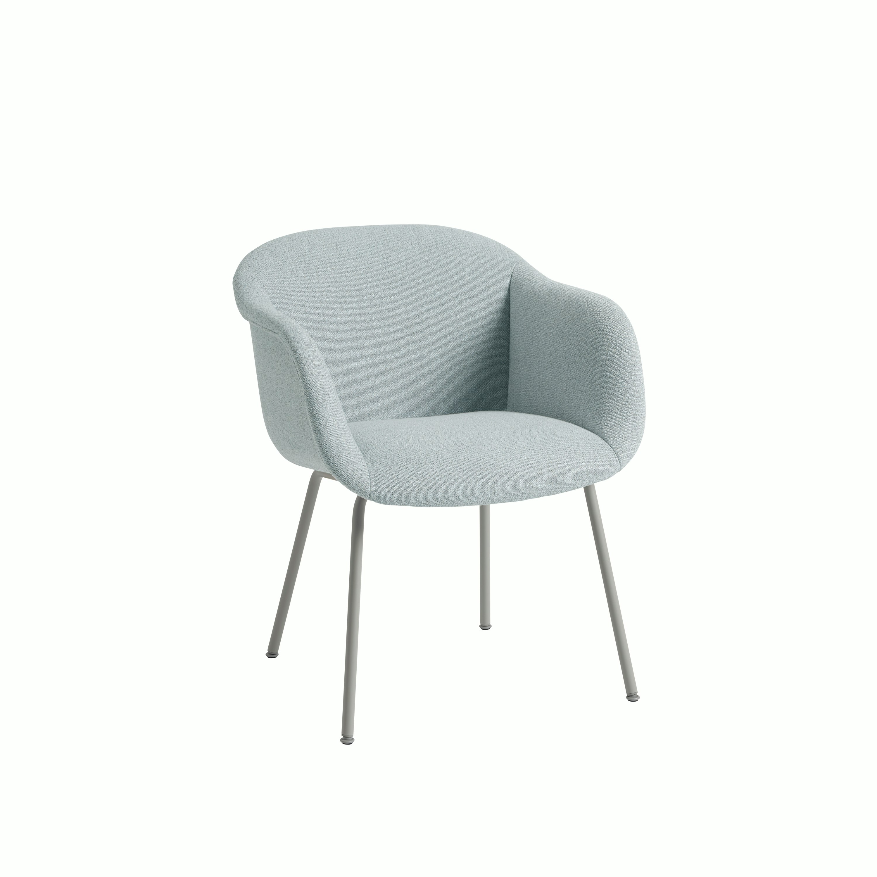 Fiber soft armchair tube base ecriture 710 grey