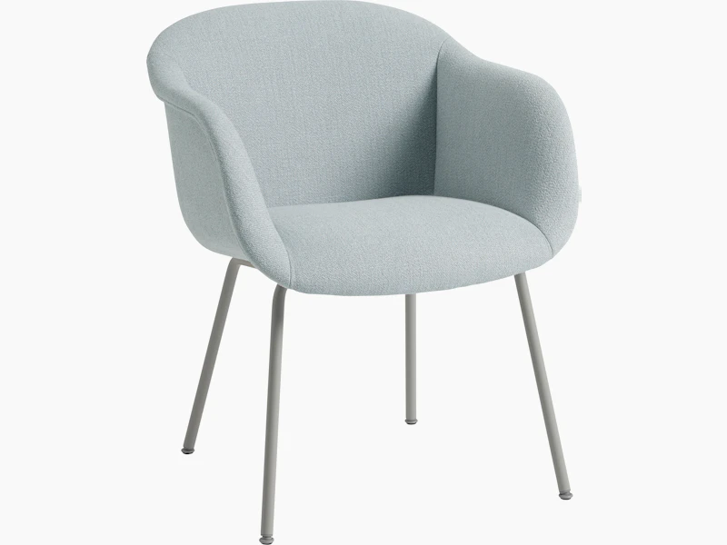 Fiber soft armchair tube base ecriture 710 grey