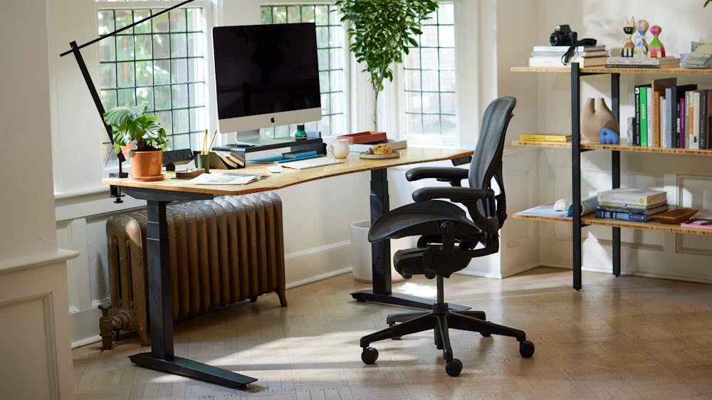 Jarvis Bamboo Standing Desk in office space