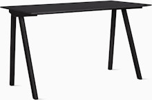 A front angle view of the Copenhague Desk in black.