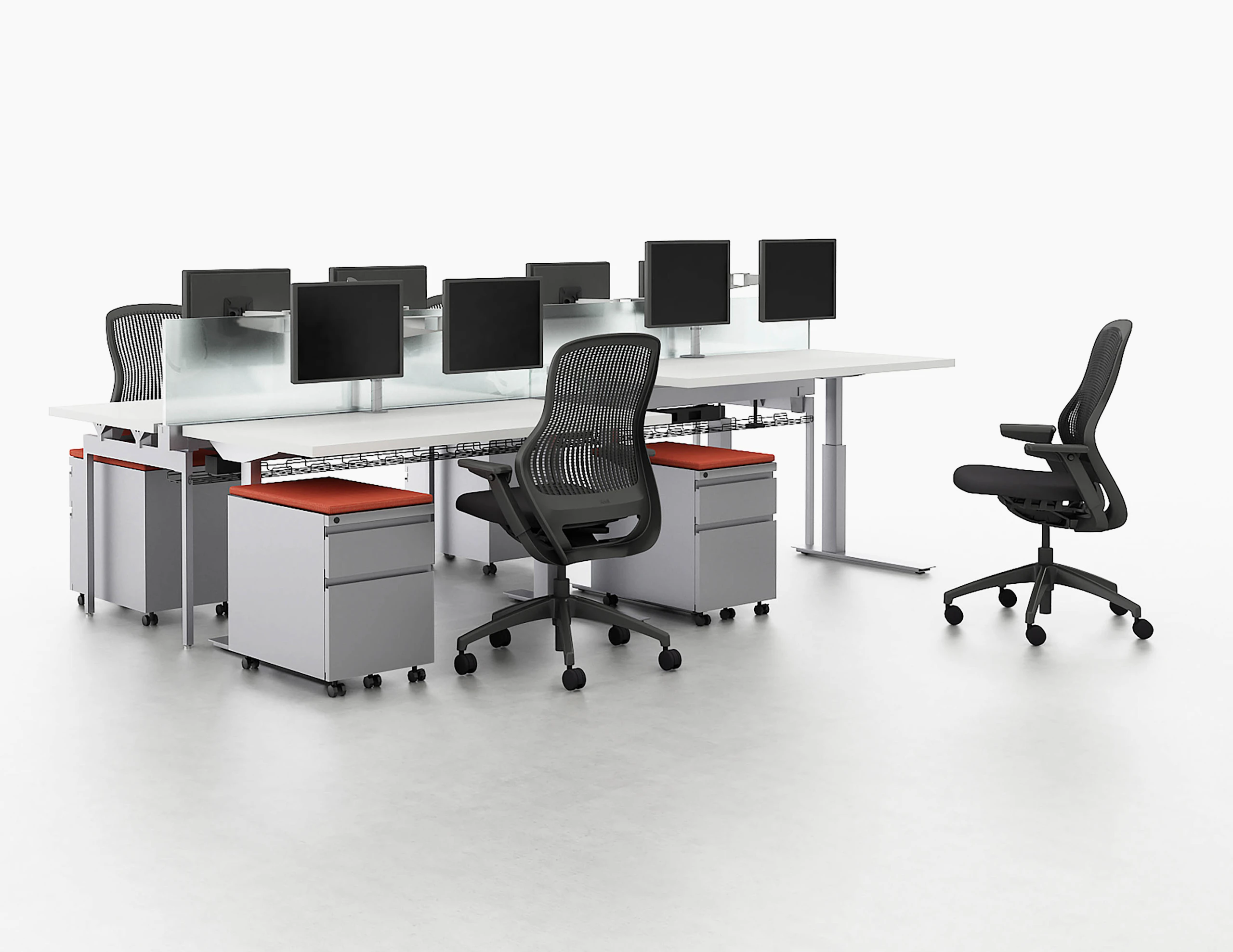 Antenna Design Antenna Big Table single sided big table Tone height adjustable table Sapper dual monitor arm Antenna storage wire management ReGeneration by Knoll ergonomic