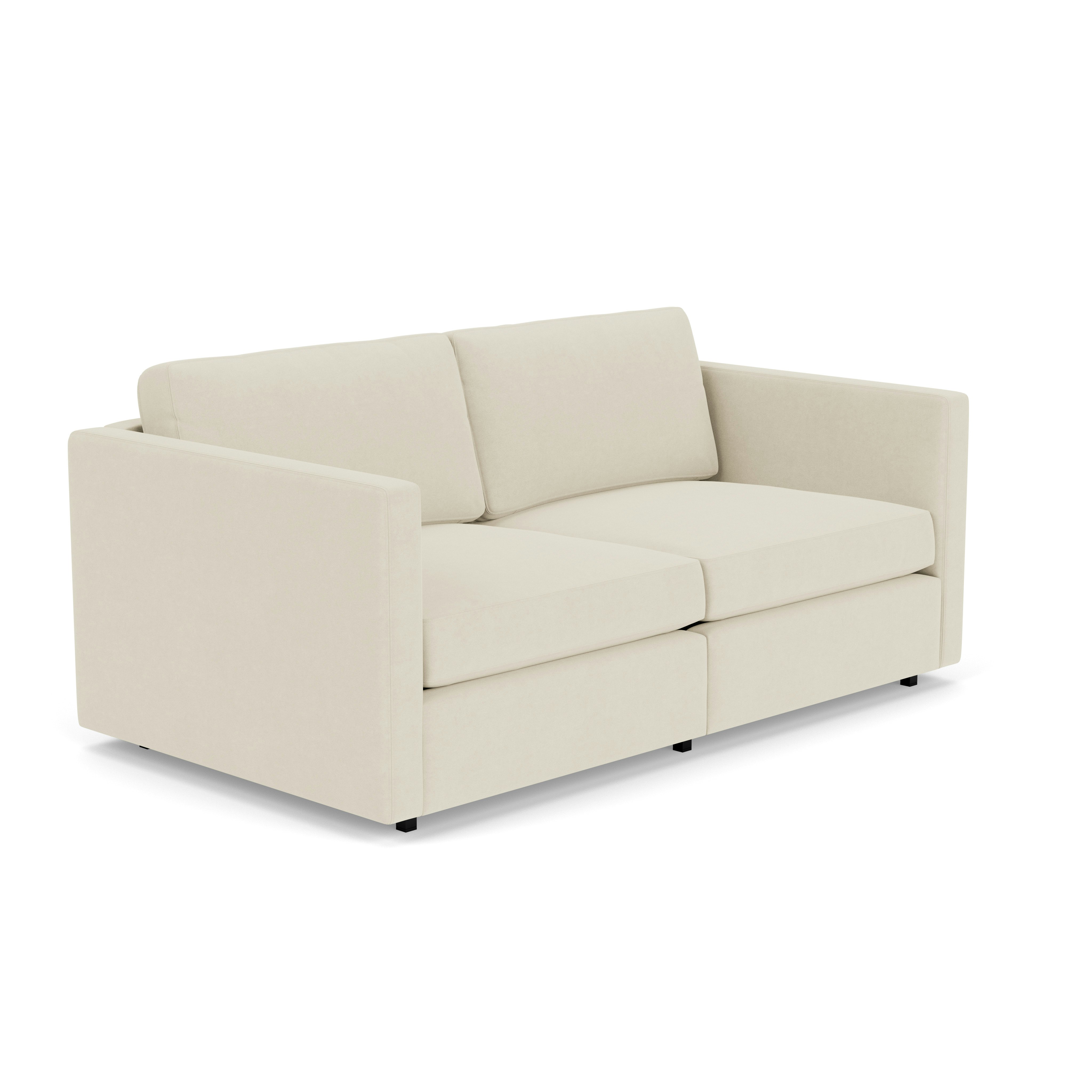 Pfister Settee - Ultrasuede. Cement