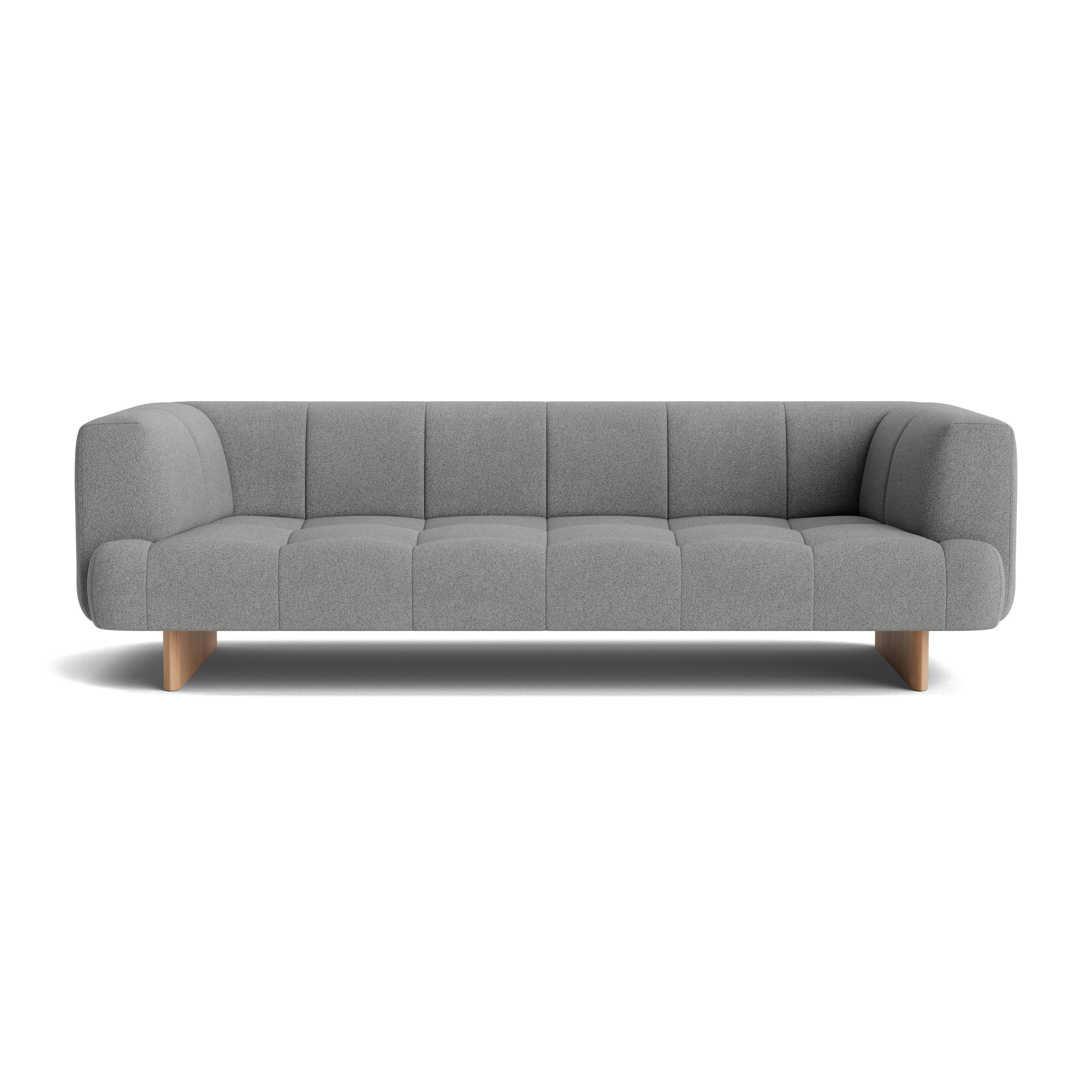 Quilton Lift Sofa - 3-Seat Sofa, Pecora, Grey, Lacquered Oak
