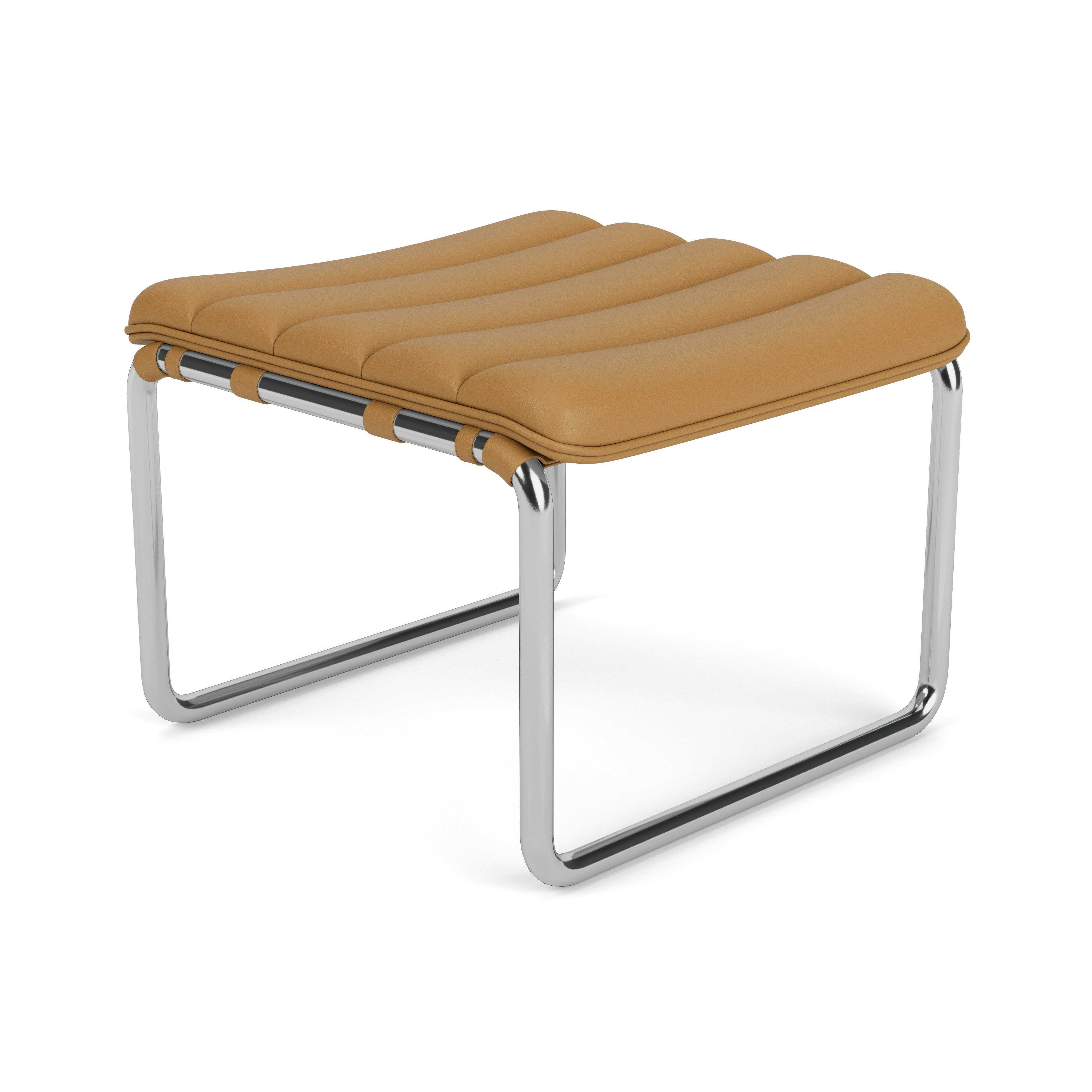 MR Stool - Acqua Leather, Botany Bay, Polished Chrome