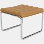 MR Stool - Acqua Leather, Botany Bay, Polished Chrome