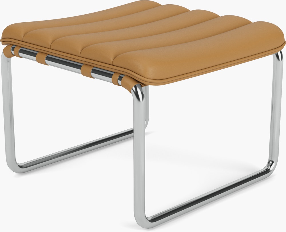 MR Stool - Acqua Leather, Botany Bay, Polished Chrome