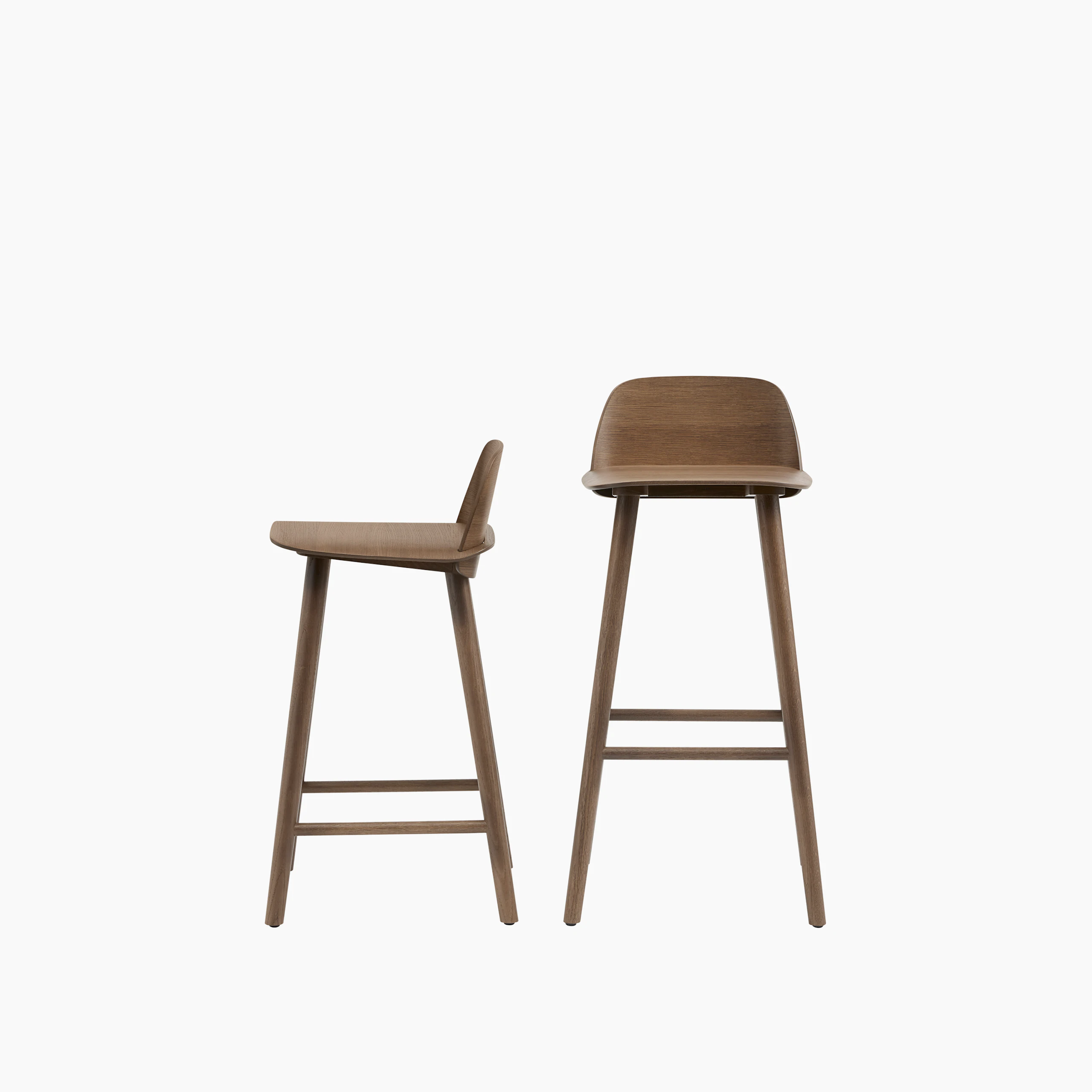 Nerd bar stool stained dark brown group Muuto 5000x5000 hi res