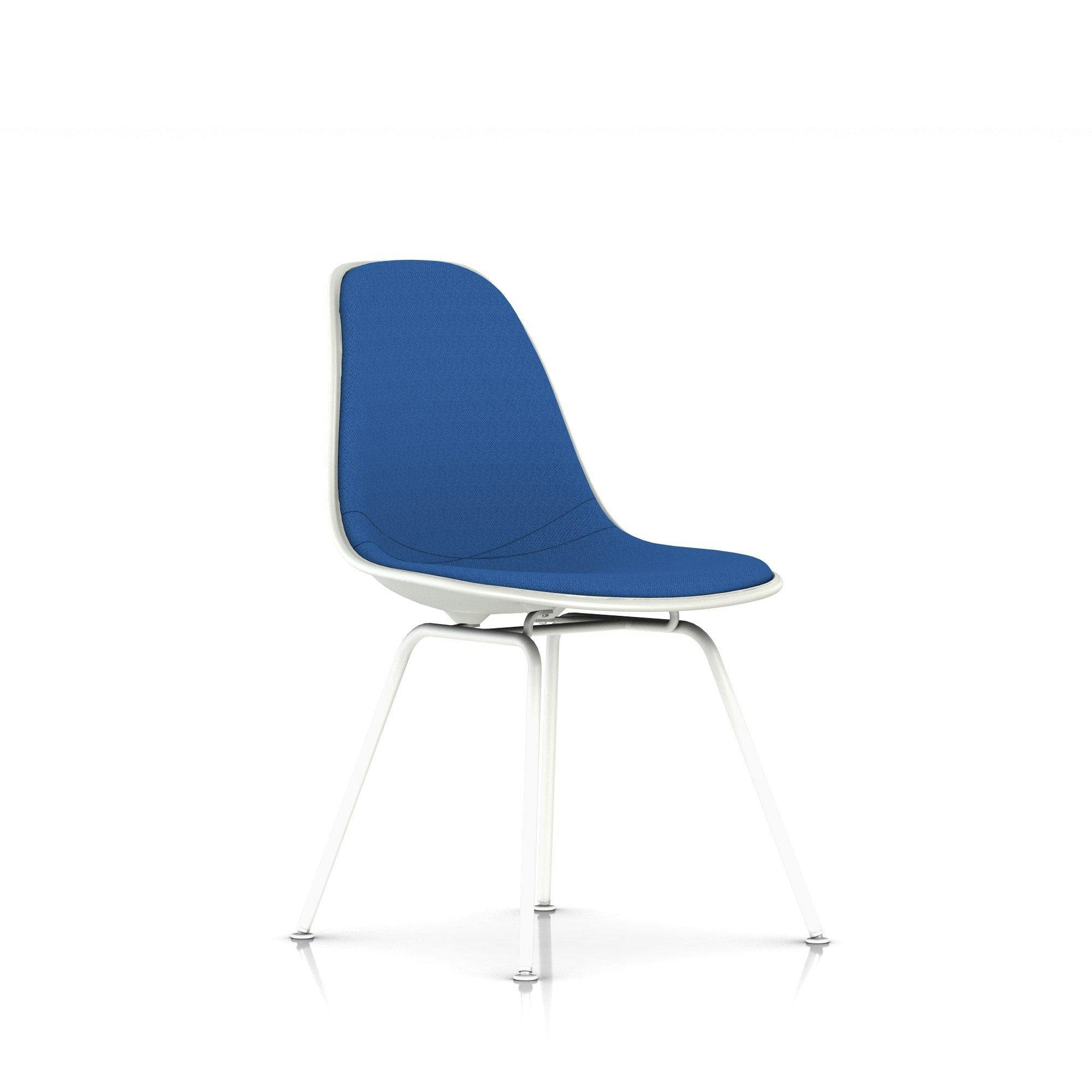 Eames Upholstered Molded Plastic Side Chair - 4-Leg Base