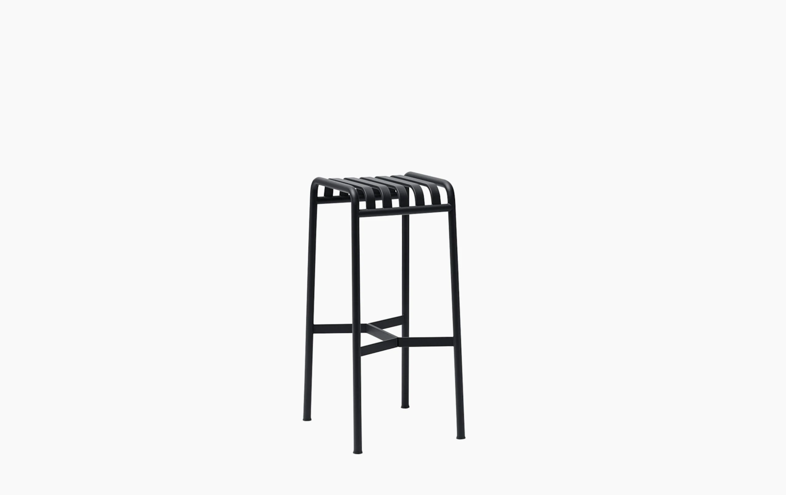 A Palissade Barstool in dark grey.