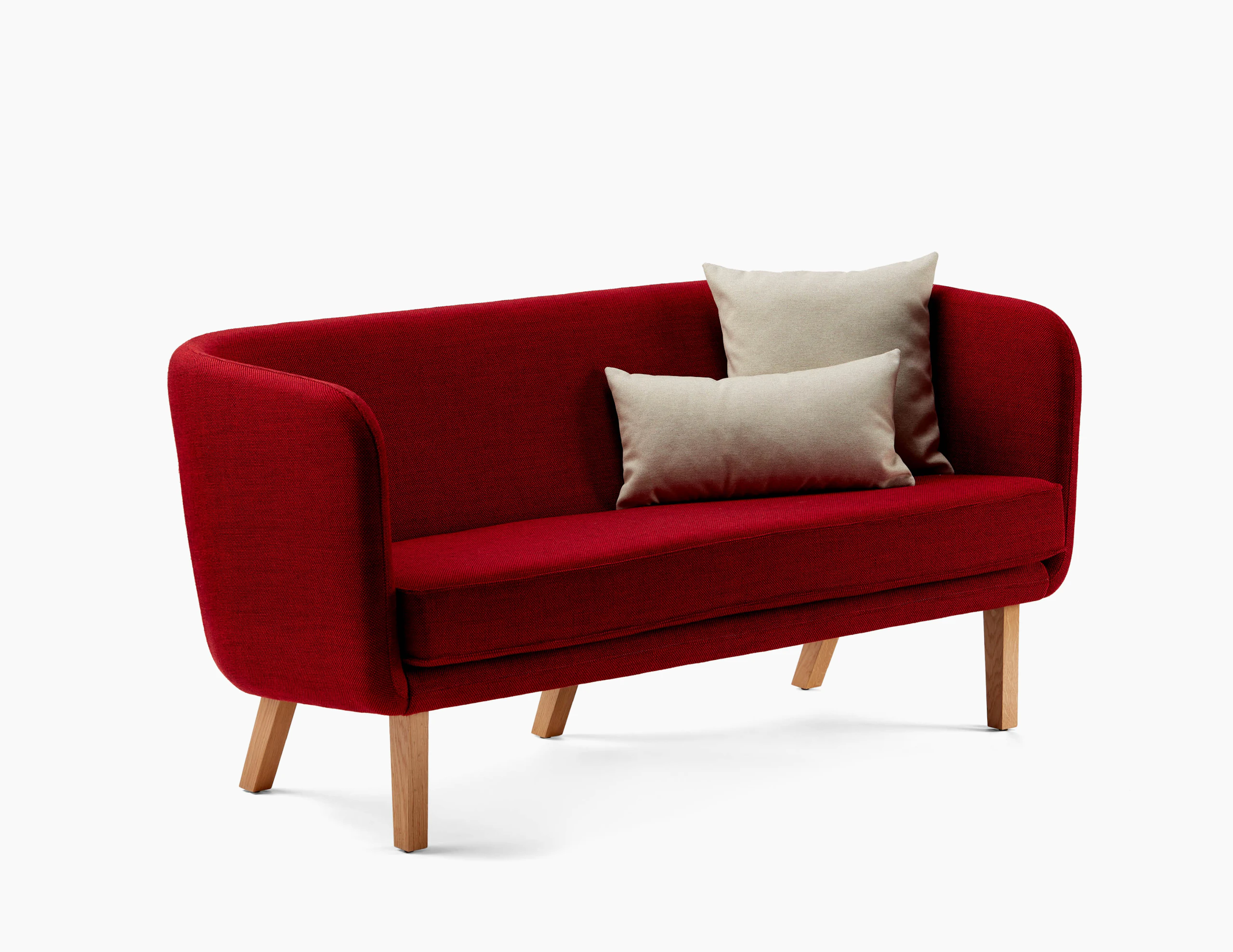 Rockwell Unscripted sofa wood base wood legs white oak legs KnollStudio throw pillow lumbar pillow