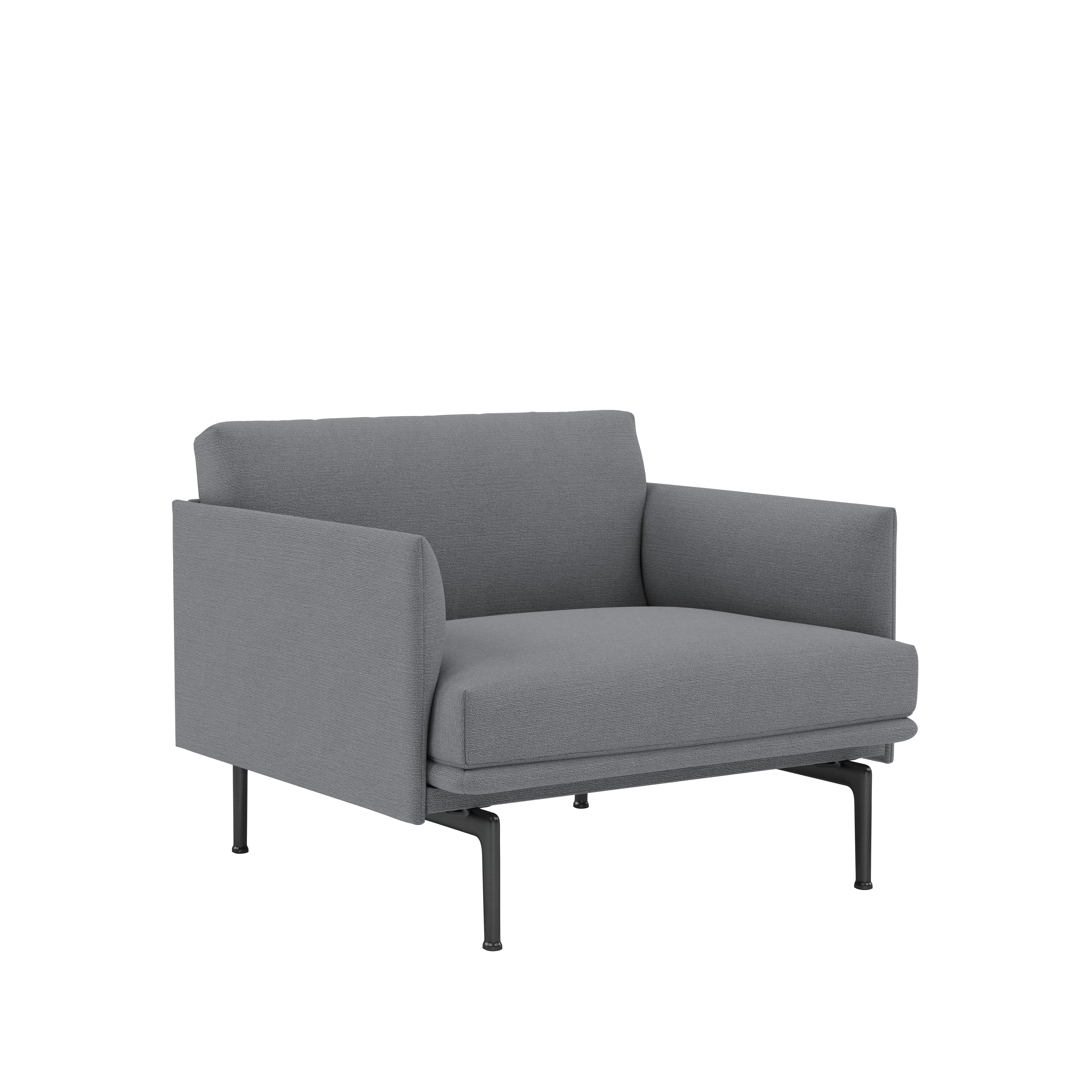 Outline Studio Armchair - Ocean,  80 Asphalt