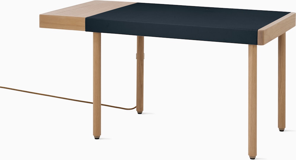 Leatherwrap Sit-to-Stand Desk, 1 Drawer Left