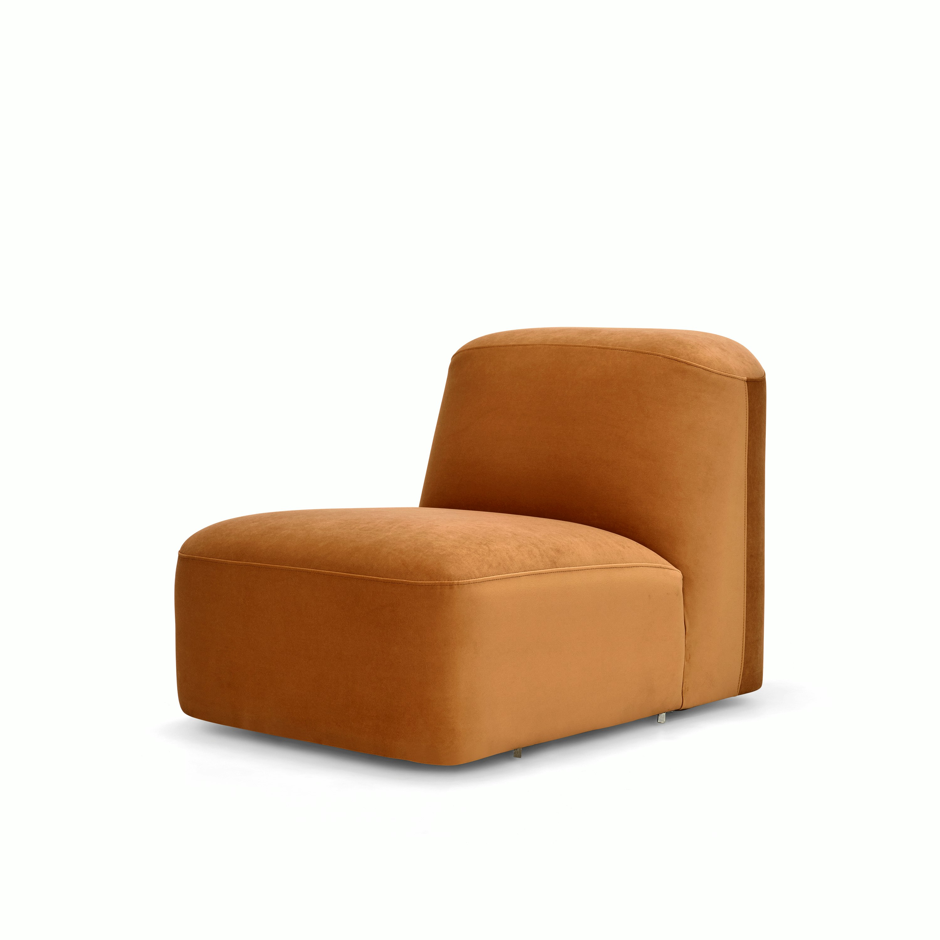 Muse Armless Single Seater, Velvet Caramel