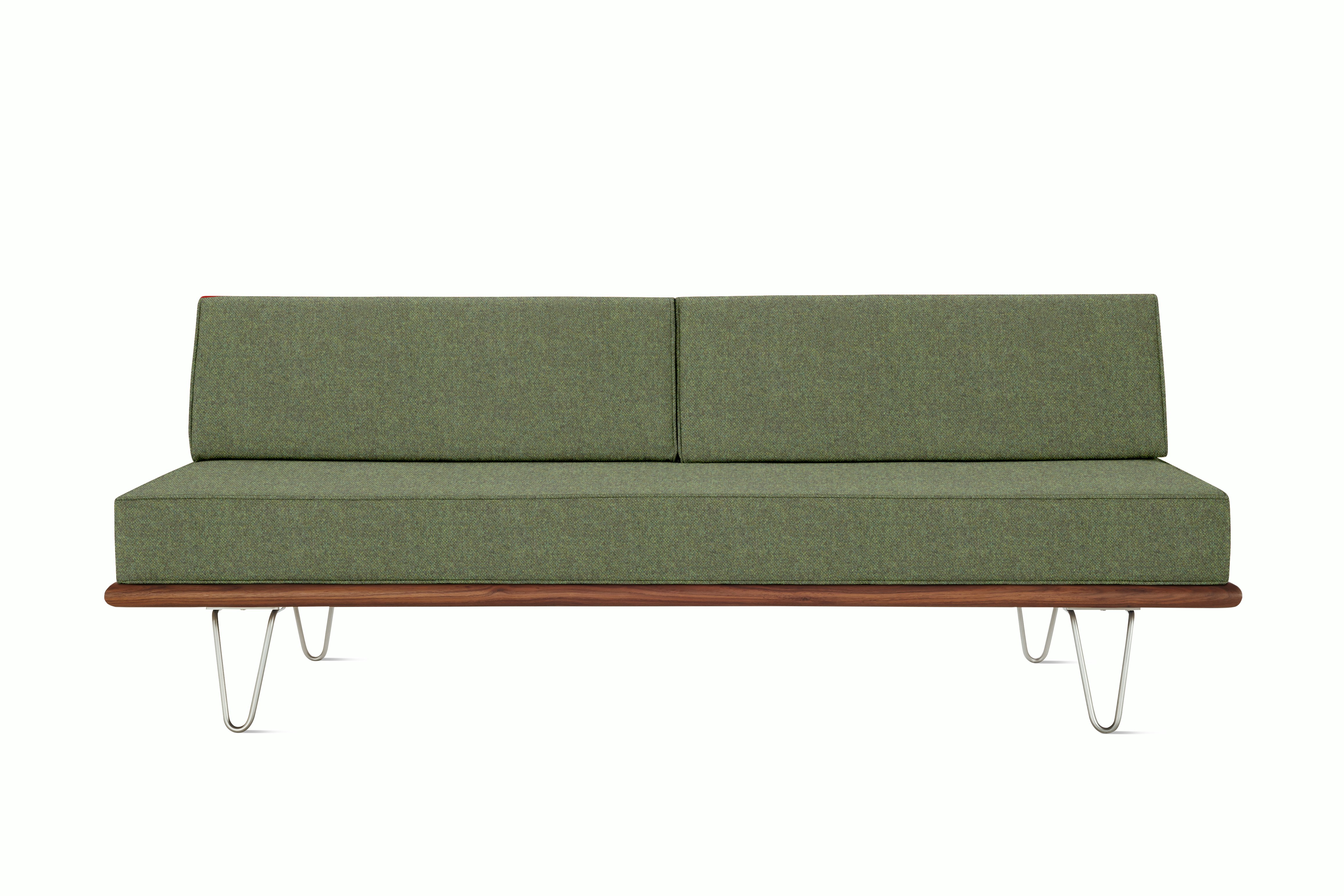 Nelson Daybed - Back Bolster,  Walnut,  Beck,  Woodlet,  Hairpin