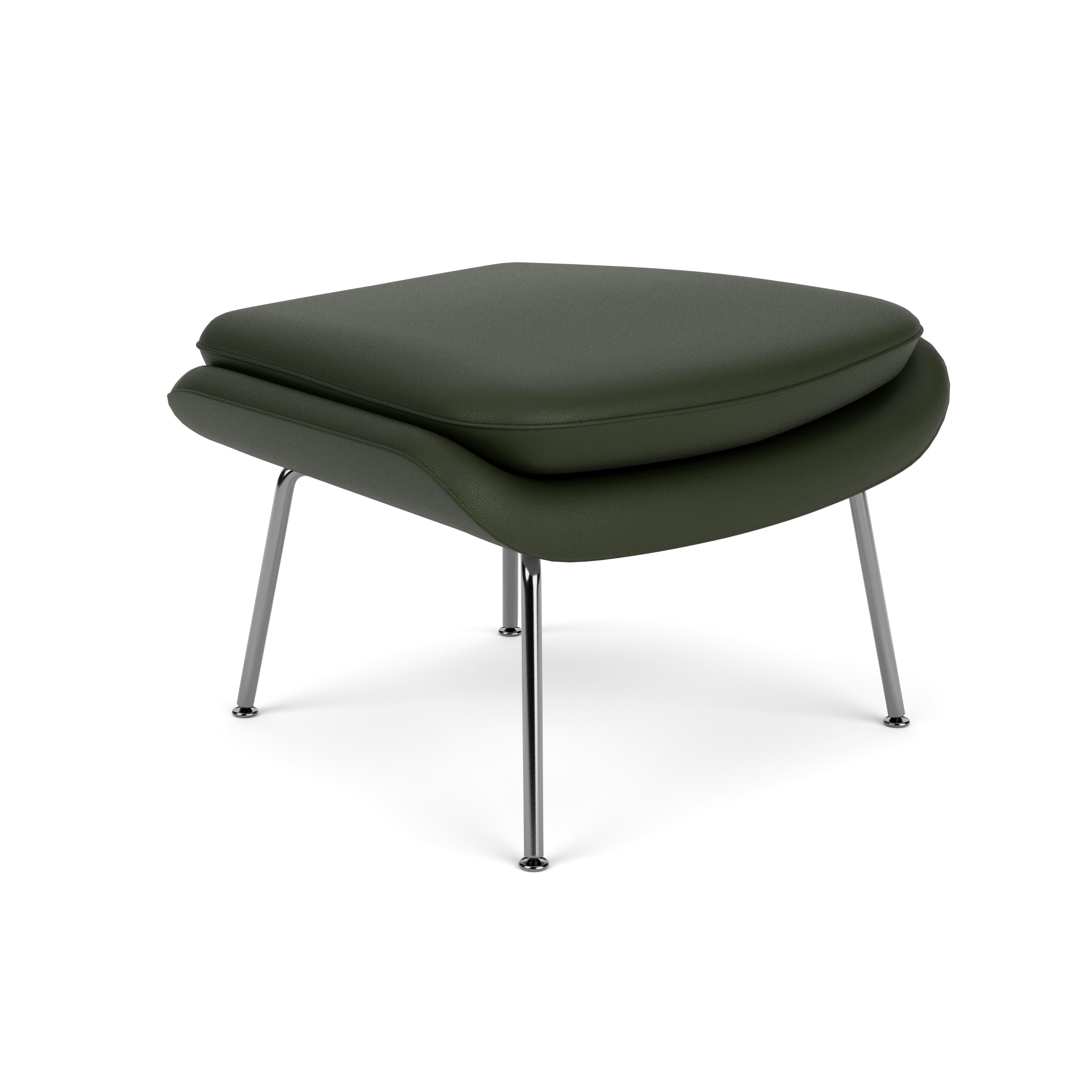 Womb Ottoman - Standard, Volo Leather, Arbor Shade, Chrome