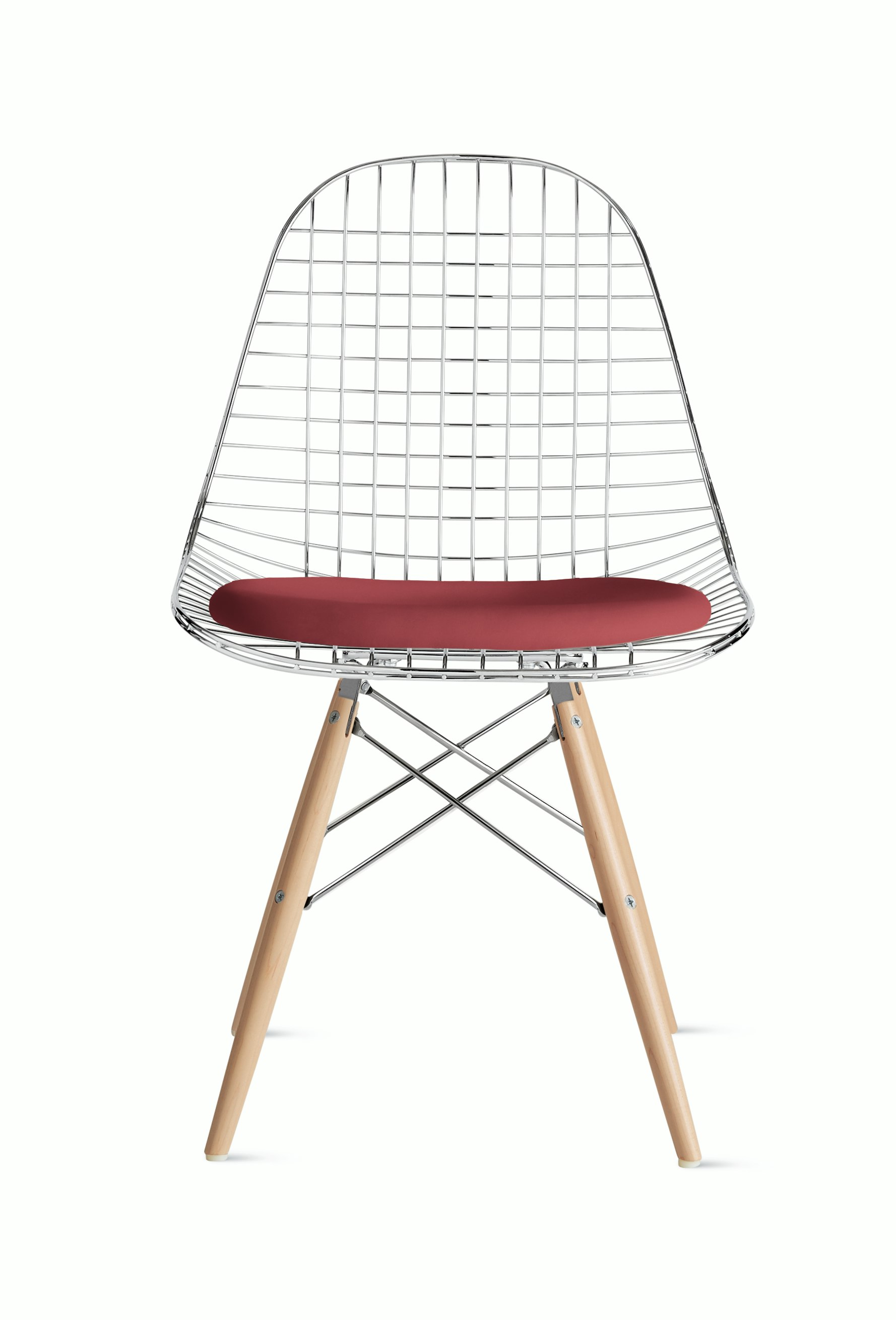 Eames Dowel-Leg Wire Chair with Seat Pad (DKW.5)