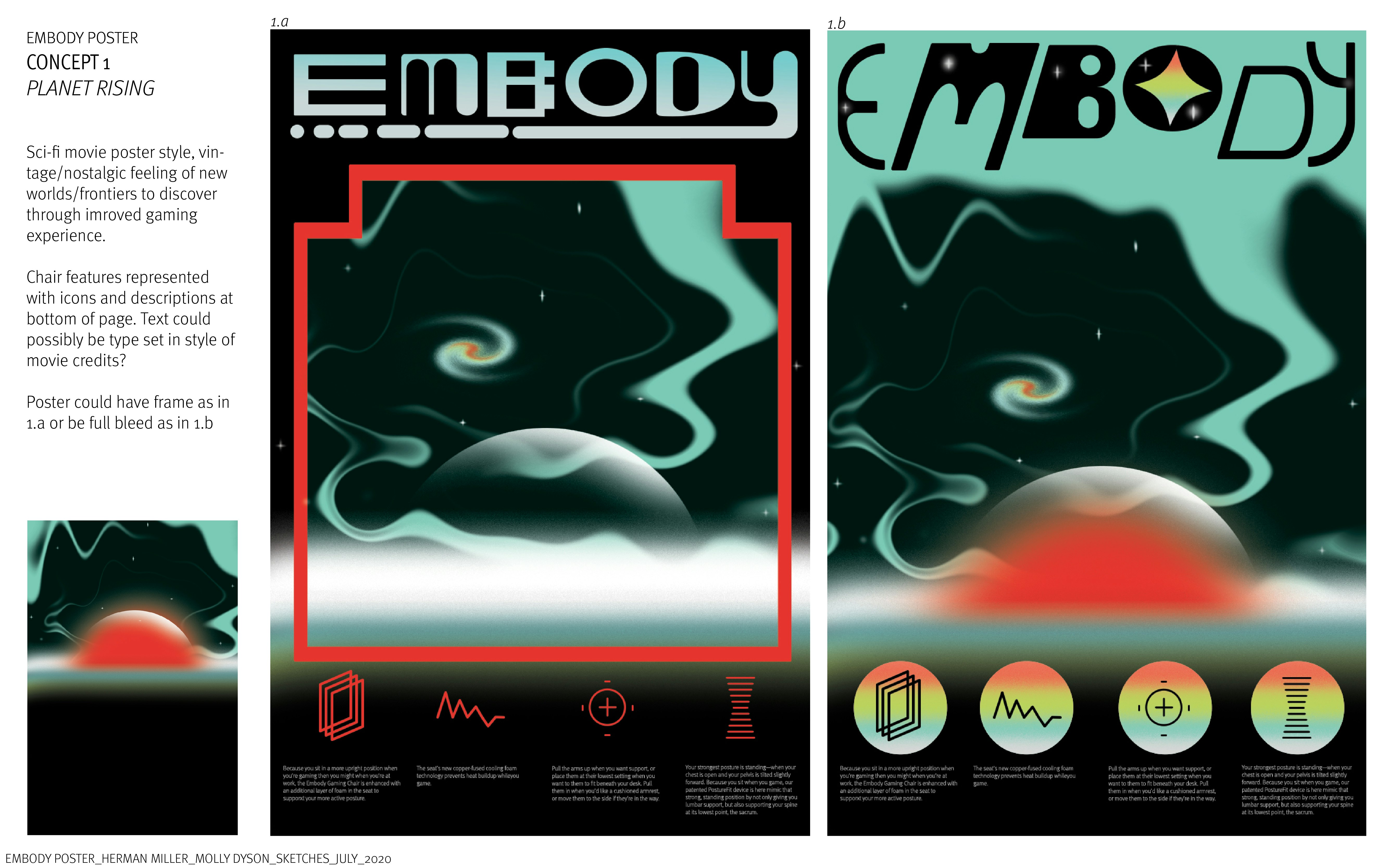 Embody Gaming Chair, Molly's sketches