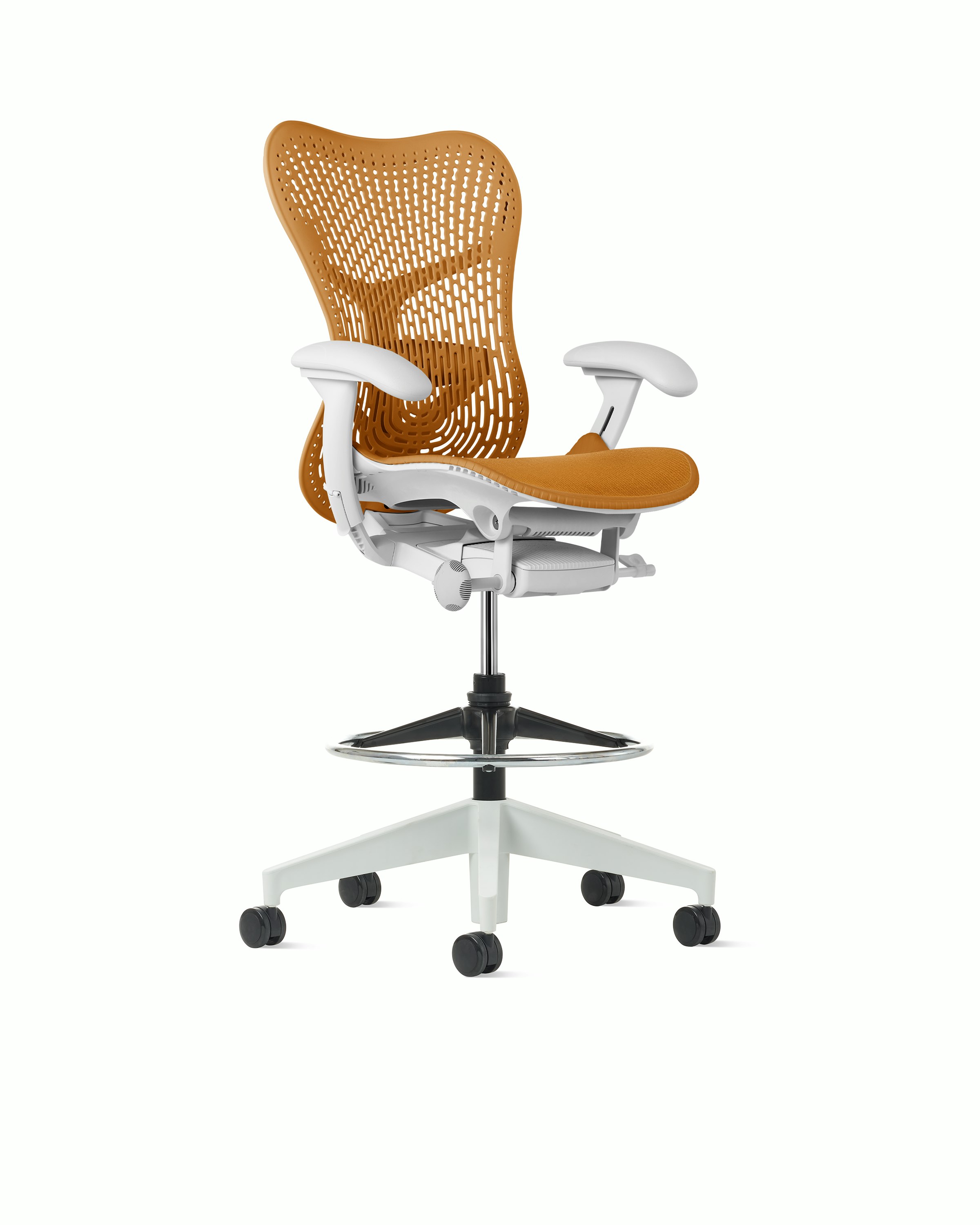 MIrra 2 Stool in Alpine with Ochre Triflex Suspension and Fixed front