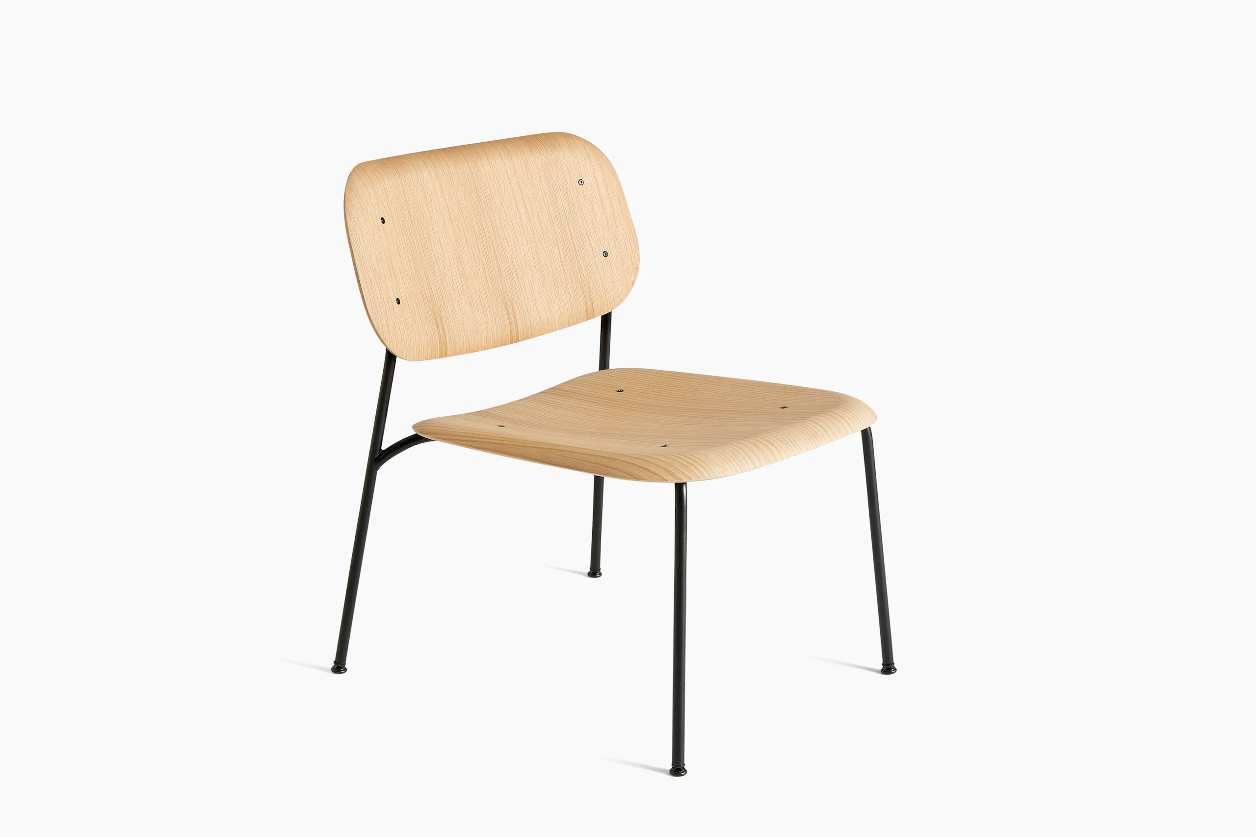 An oak Soft Edge Lounge Chair.