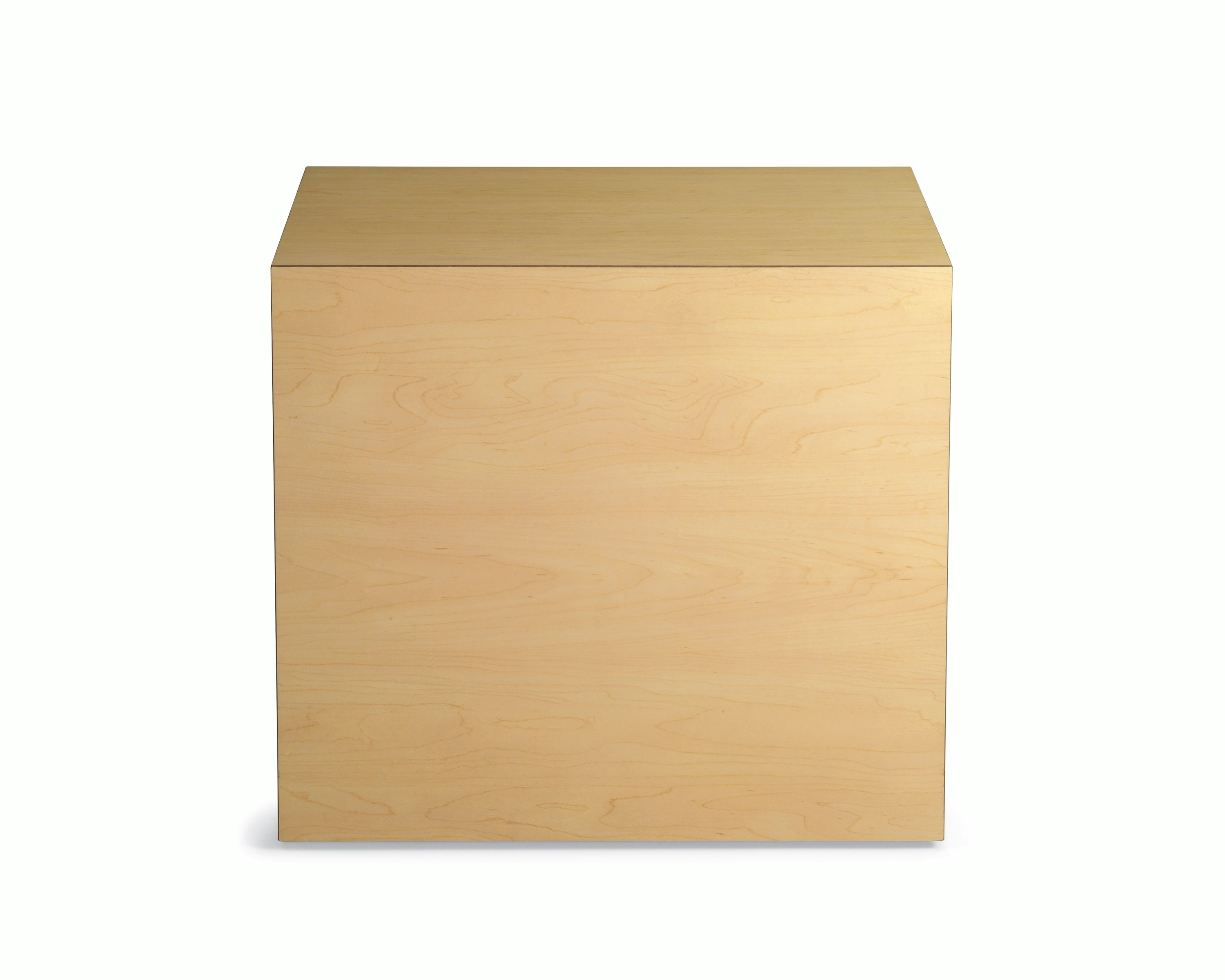 Cube Table in a natural maple finish.