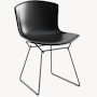 Bertoia Molded Shell Side Chair, Black Shell, Black Frame