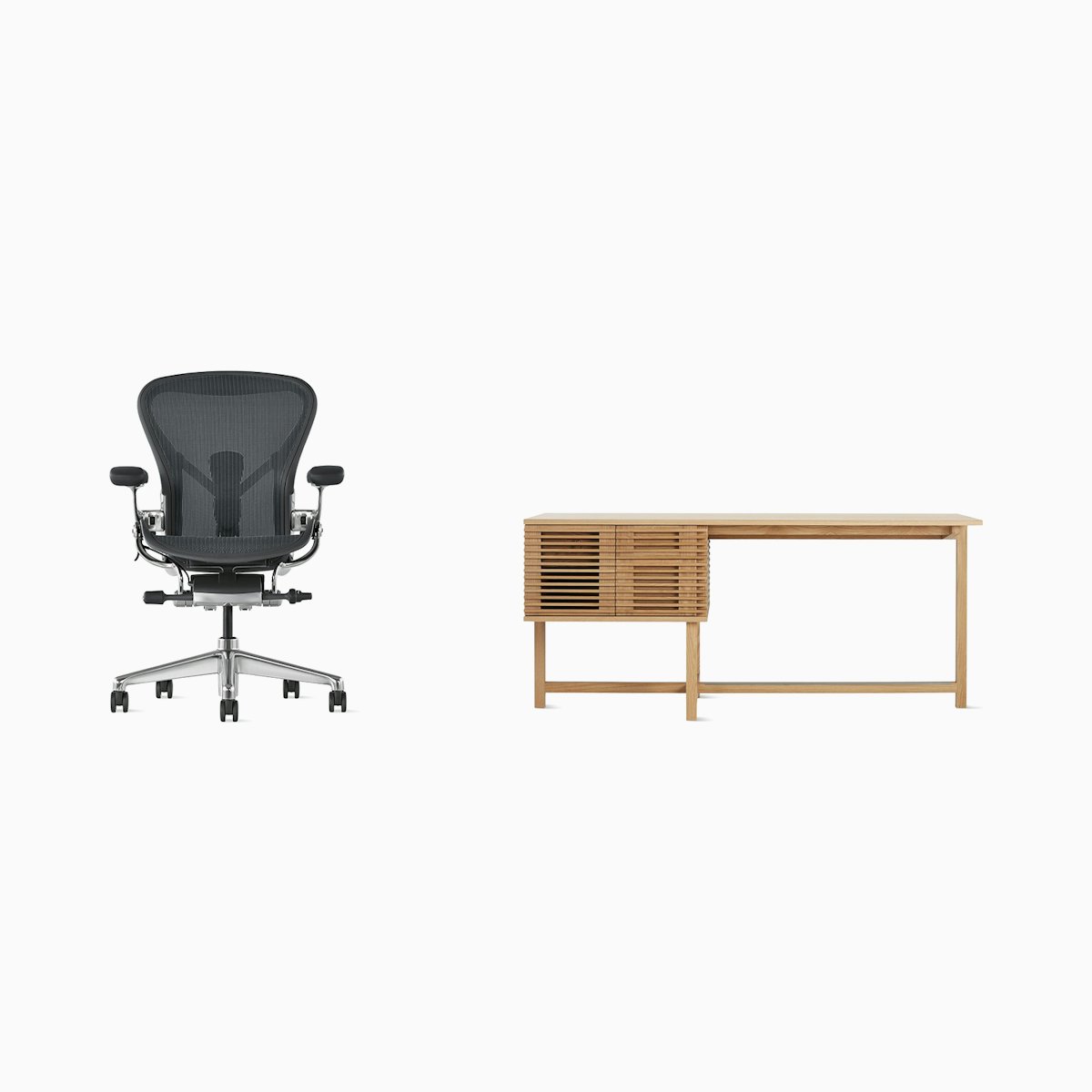 Aeron Chair - Line Storage Desk Office Bundle