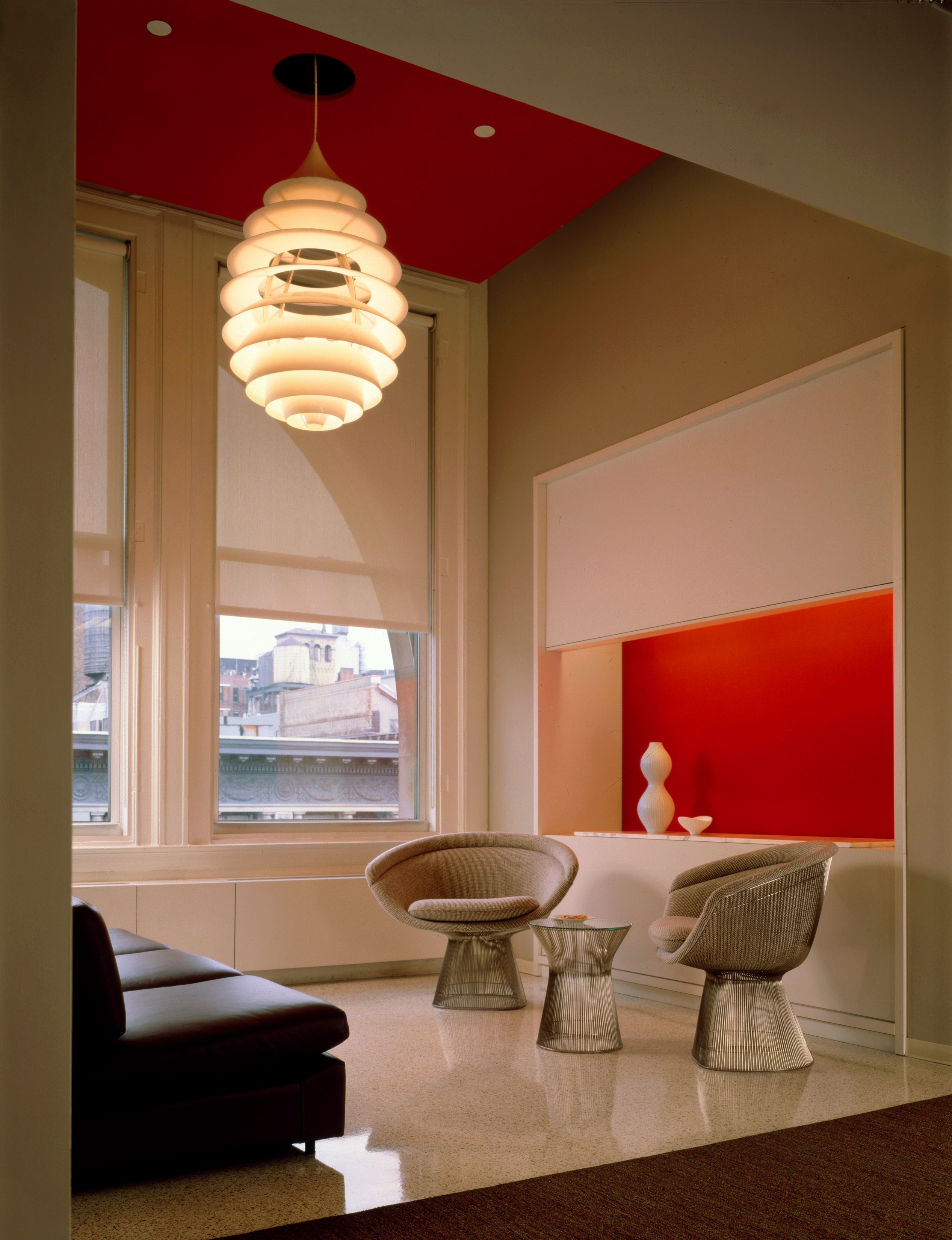 Platner Lounge Chairs and Platner Side Tables with glass tops