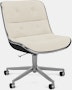 Pollock Executive Side Chair - 5 Star,  Polished Aluminum, Ultrasuede,  Cement