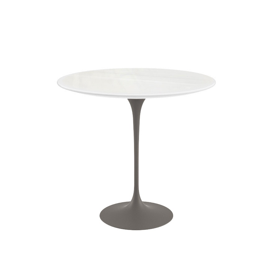 Saarinen Oval Side Table - 22",  Quartz,  Vetro Bianco,  Grey"
