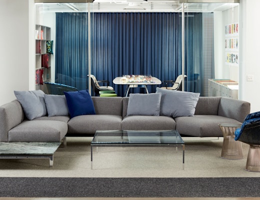Avio Sofa neocon 2018 hospitality at work avio sofa florence knoll coffee table platner arm chair knoll studio lounge area