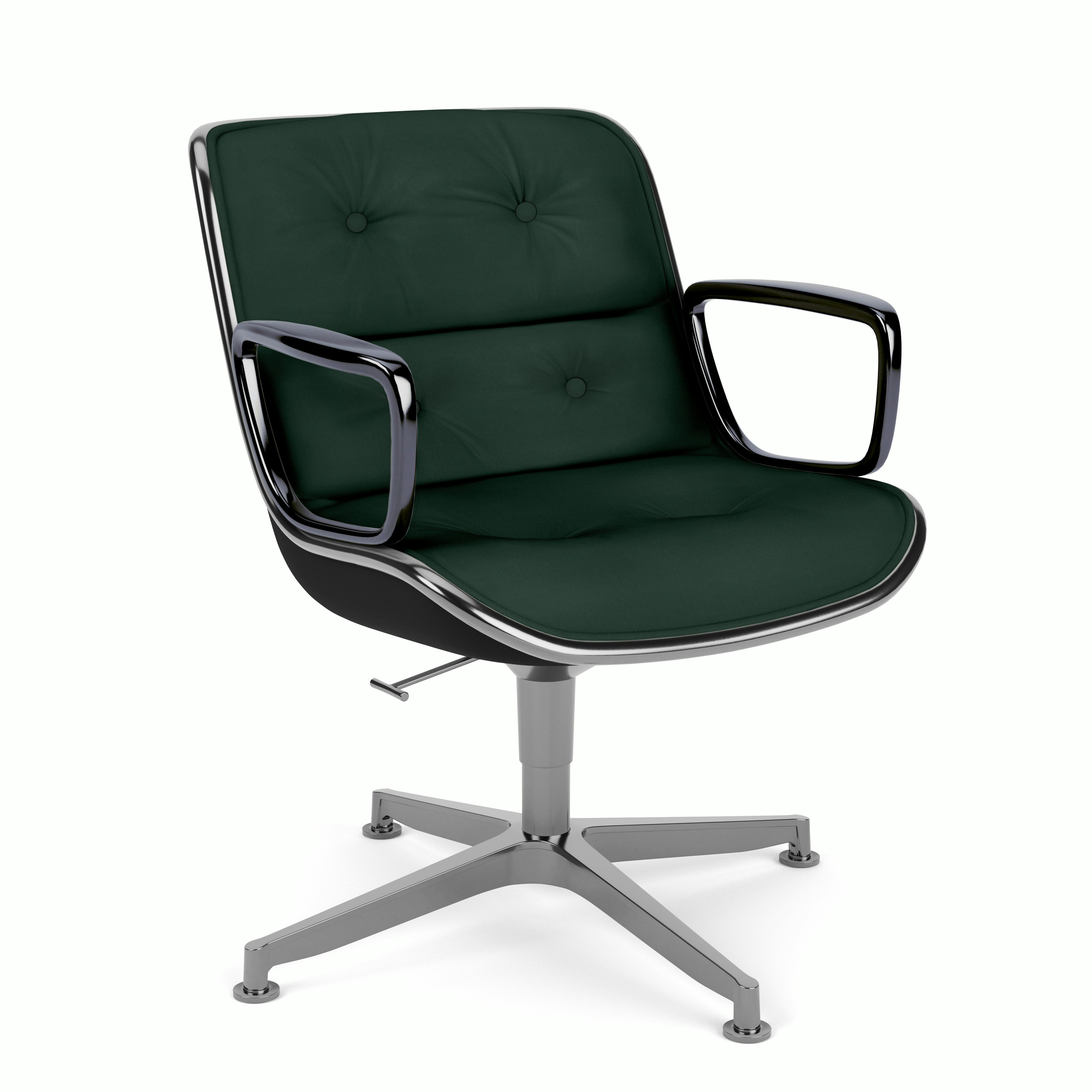 Pollock Executive Armchair - 4 Star,  Polished Aluminum,  Volo Leather,  Arbor Shade